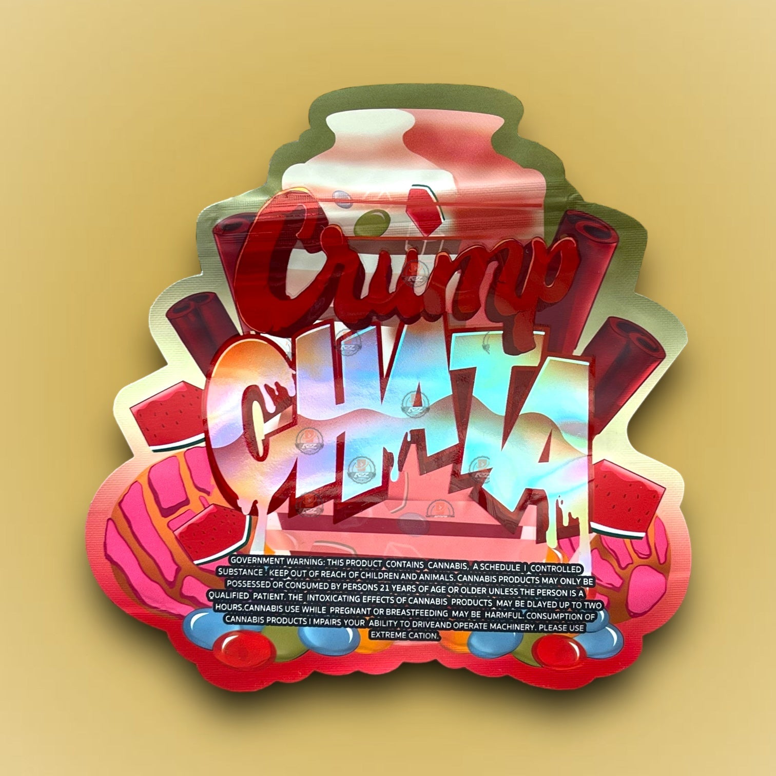 Crump Chata 3.5G Mylar Bag Holographic- Packaging Only