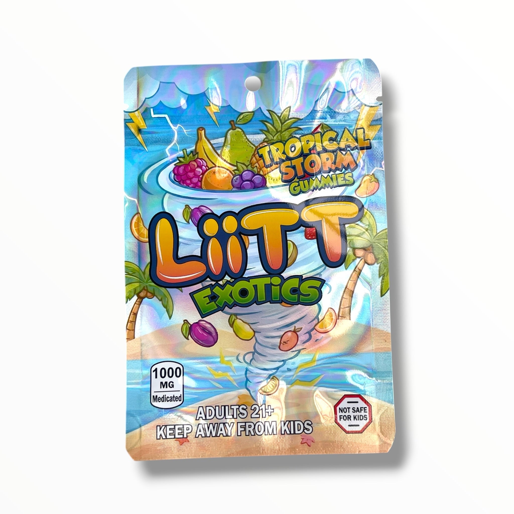 Liitt Exotics Tropical Storm Gummies 3.5g Mylar Bag 1000MG (Packaging Only)