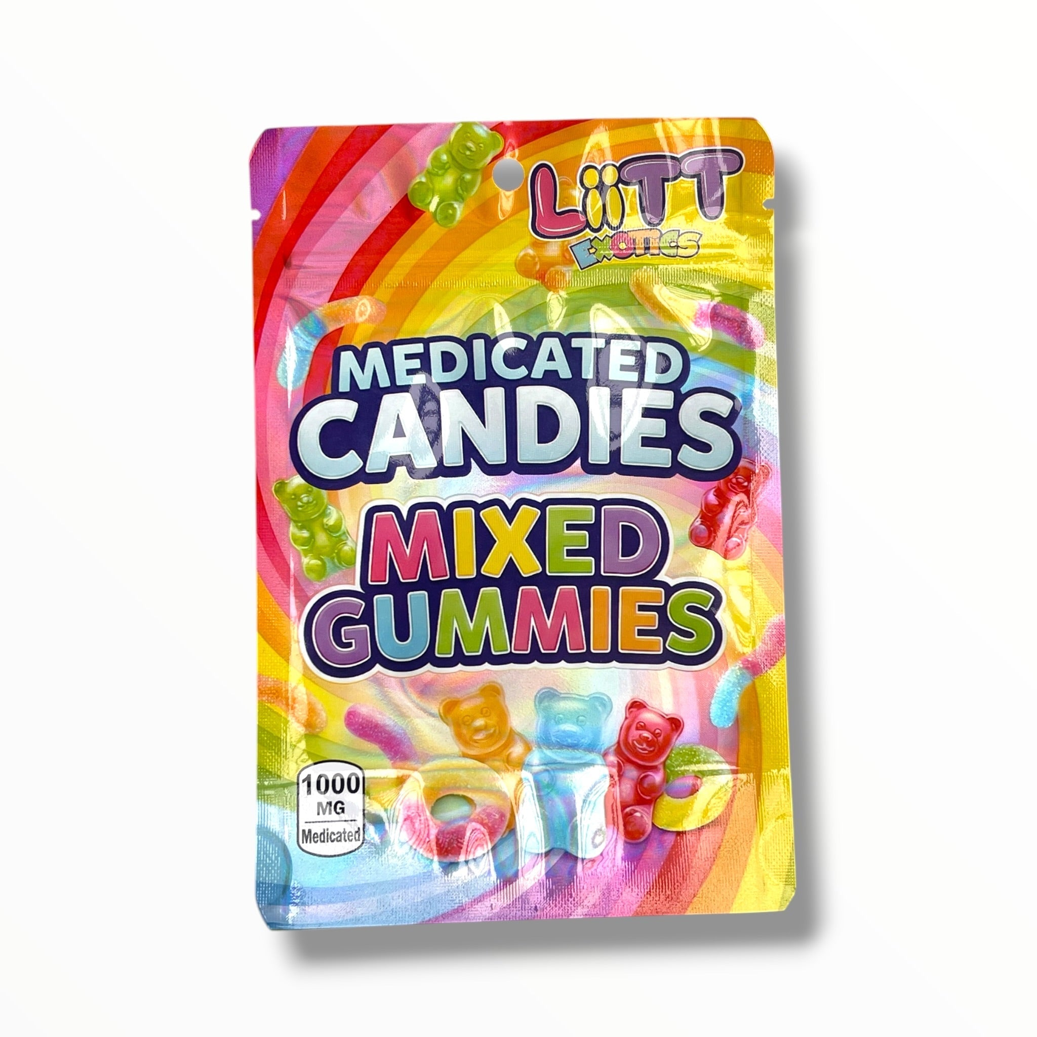 Liitt Exotics Candies Mixed Gummies 3.5g Mylar Bag 1000MG (Packaging Only)