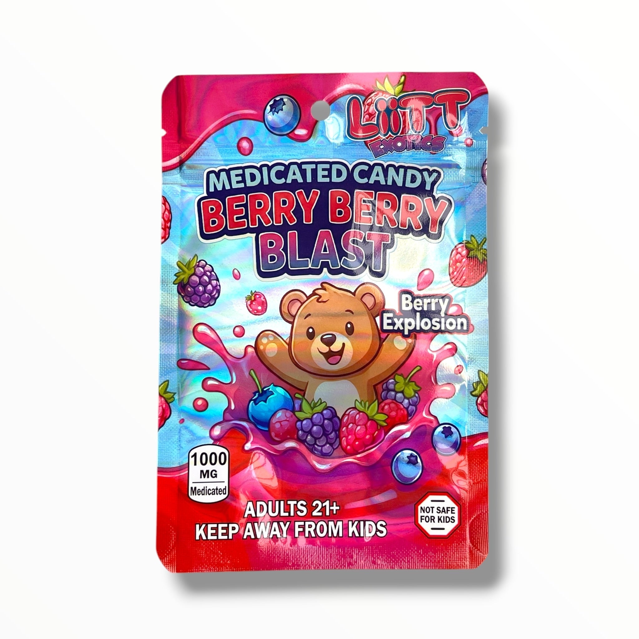 Liitt Exotics Candy Berry Blast 3.5g Mylar Bag 1000MG (Packaging Only)