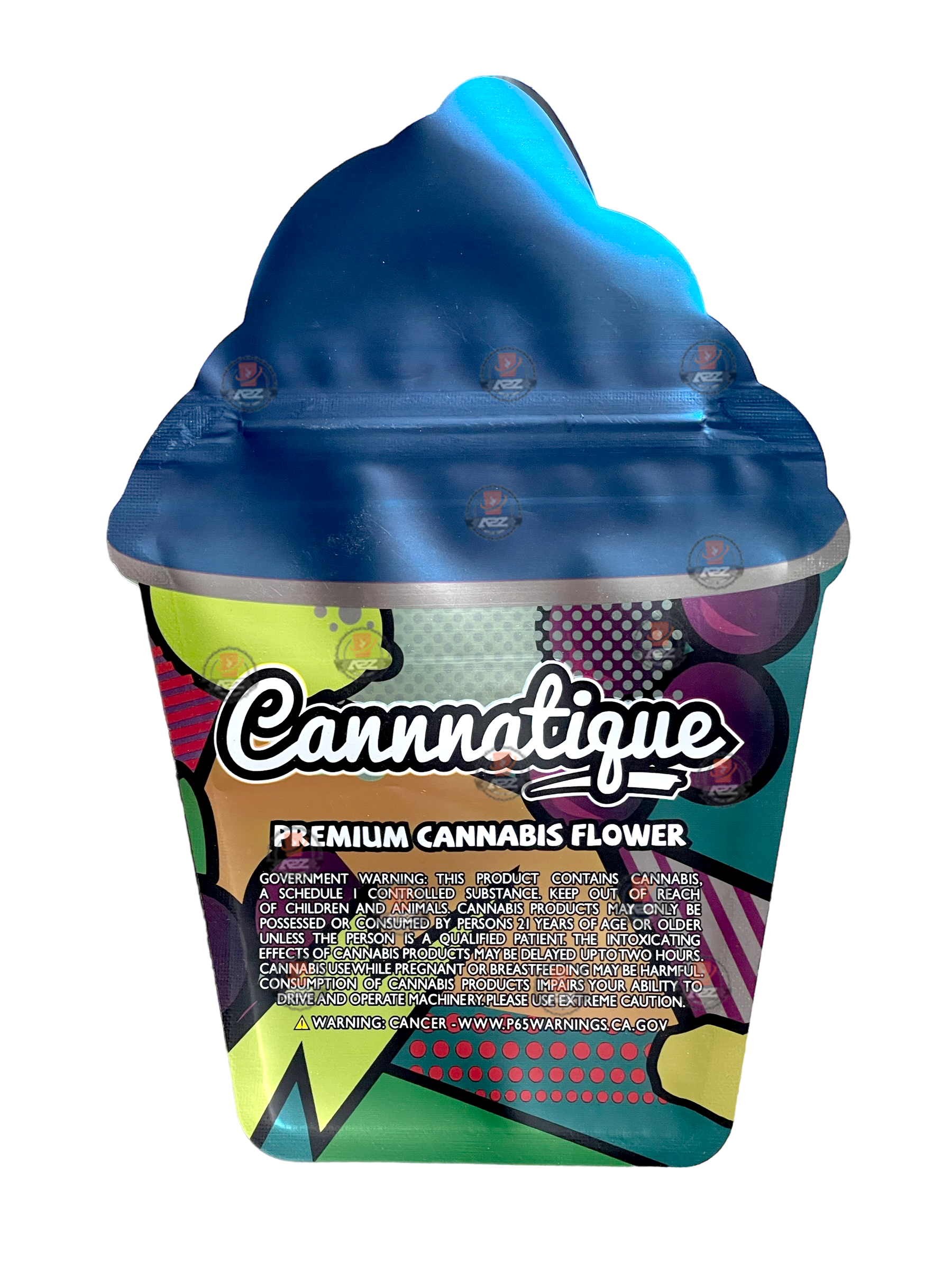 Cannatique Grape Zlurpee Mylar Bag 3.5g Holographic Cut Out