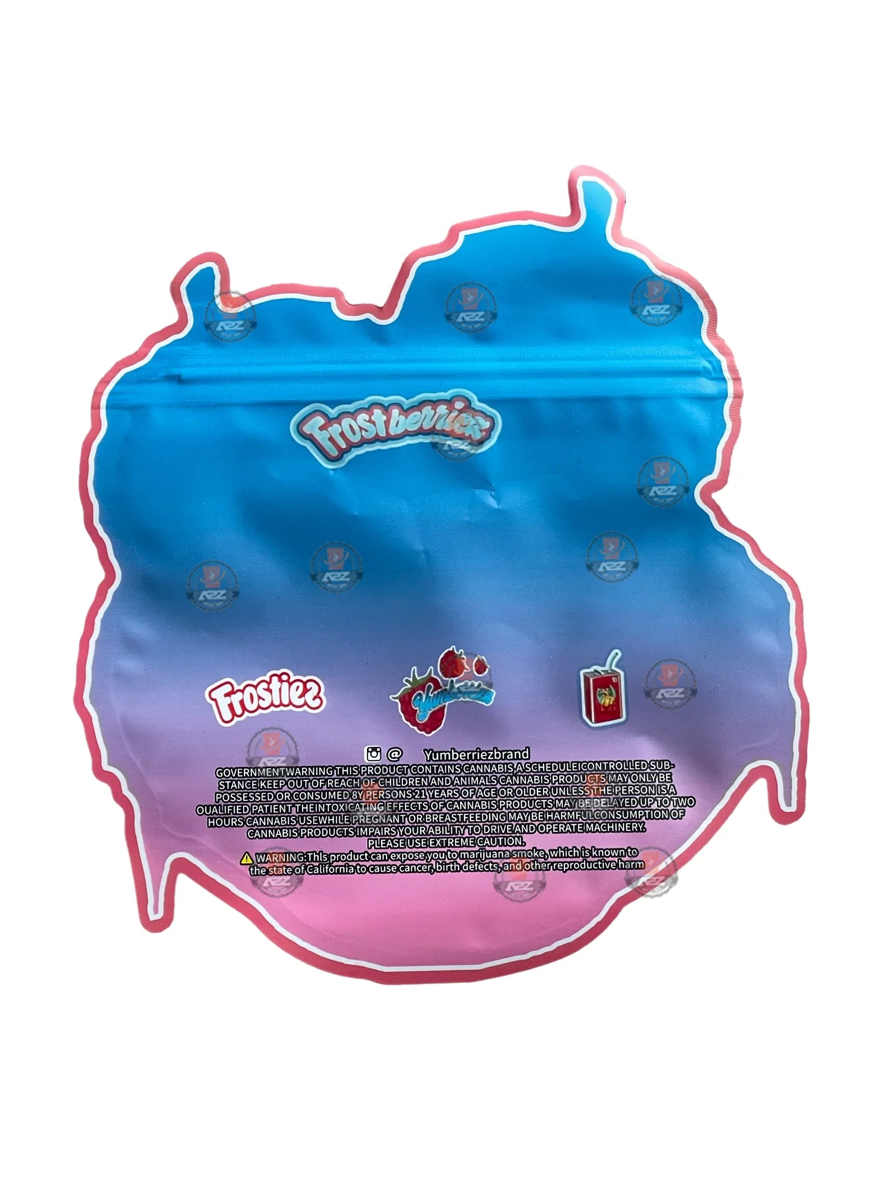 Frostberriez 3.5g Mylar Bag Cut Out Frostiez Yumberriez - Black Unicorn Hub