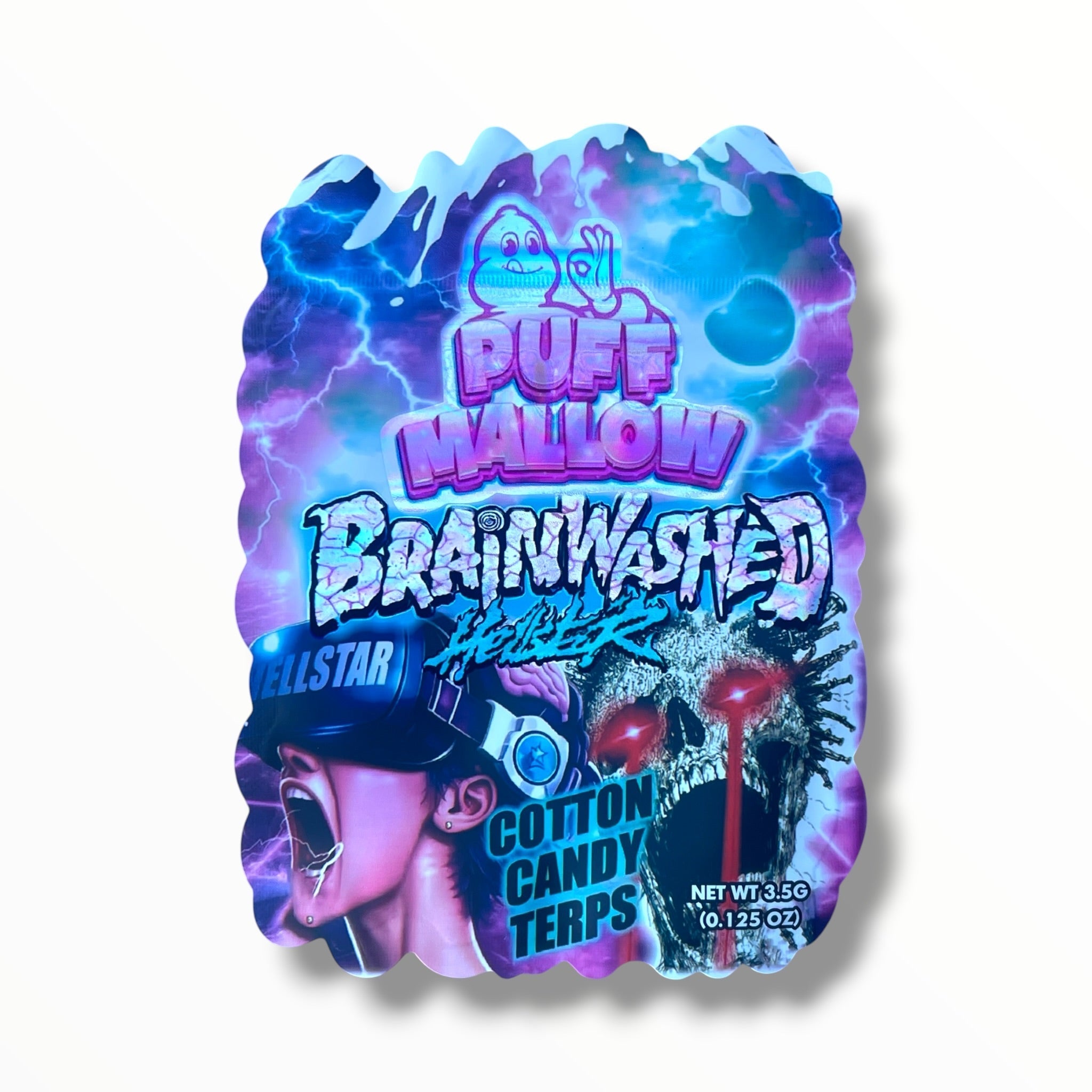Puff Mallow Brain washed Cotton Candy Terps 3.5g shape bags