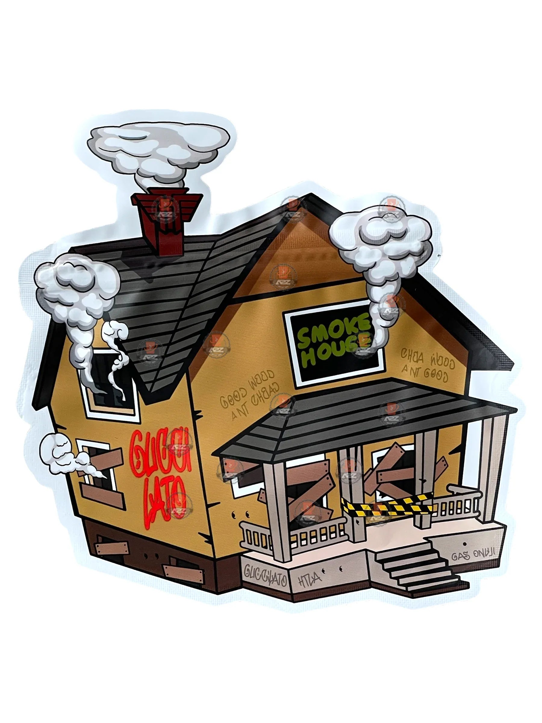 Guccilato Smoke House Cut Out Mylar Bags 3.5g Hight Tolerance - Black Unicorn Hub