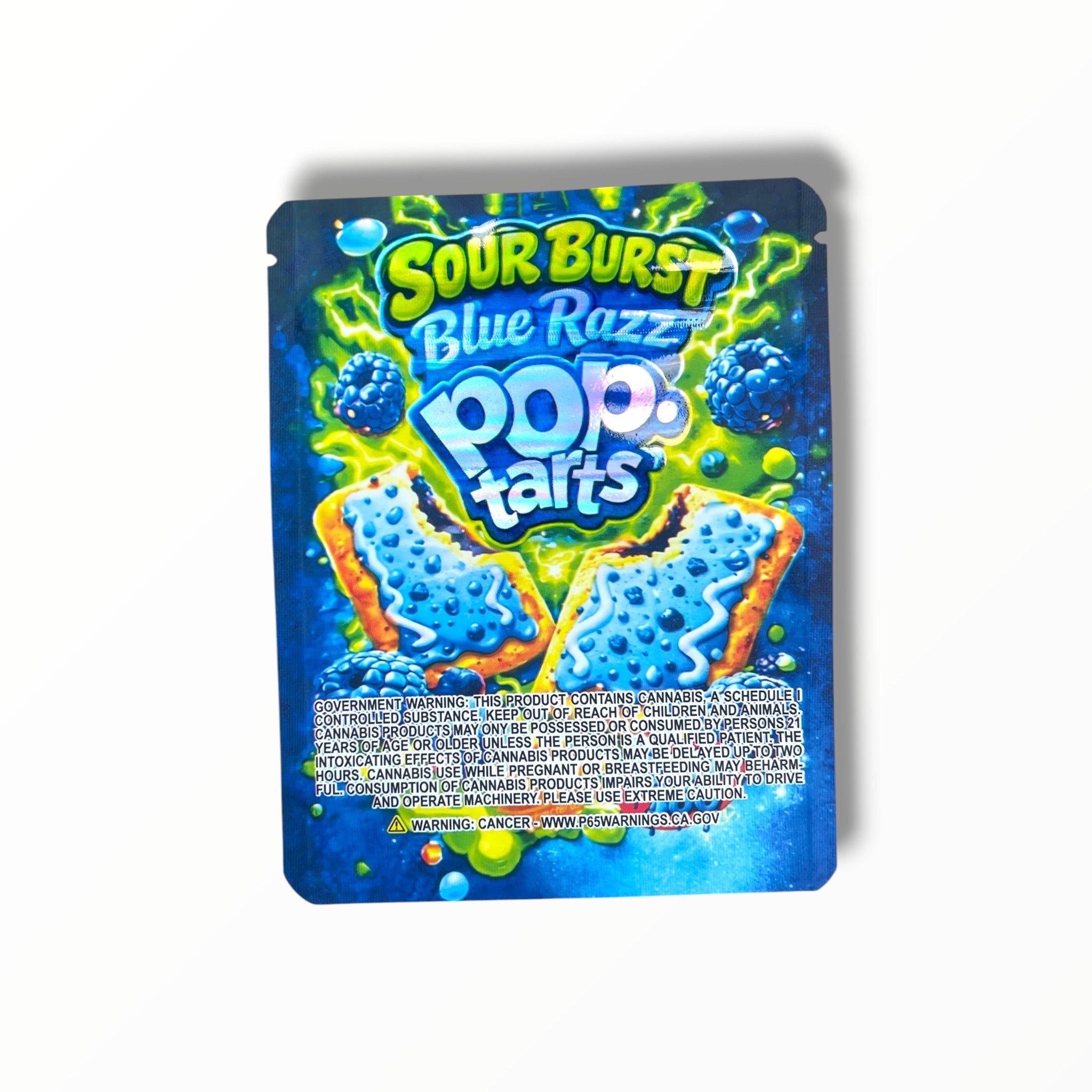 Sour Burst Blue Razz Pop Tarts 3.5g Mylar Bag- Packaging