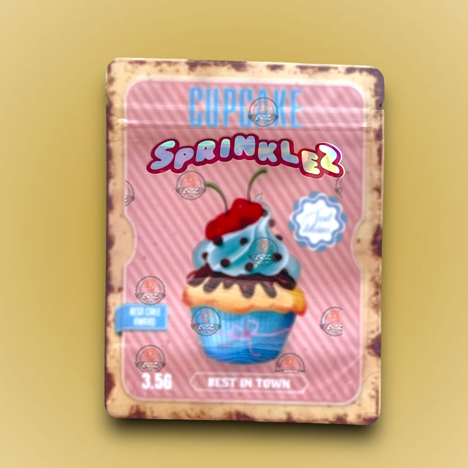 Sprinklez Cupcake 3.5G Mylar Bags- Holographic- Best in town