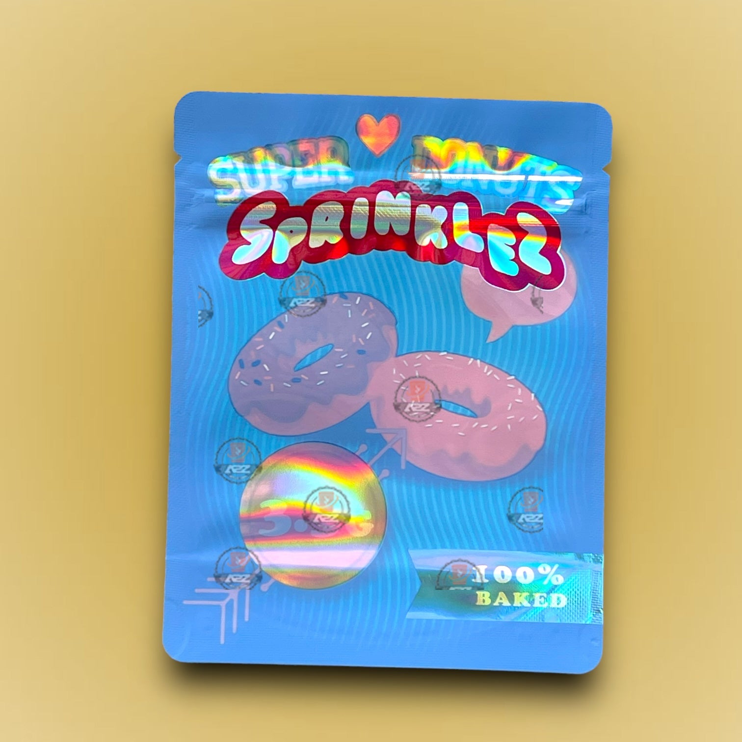 Sprinklez Super Donuts 3.5G Mylar Bags- Holographic- 100% Baked