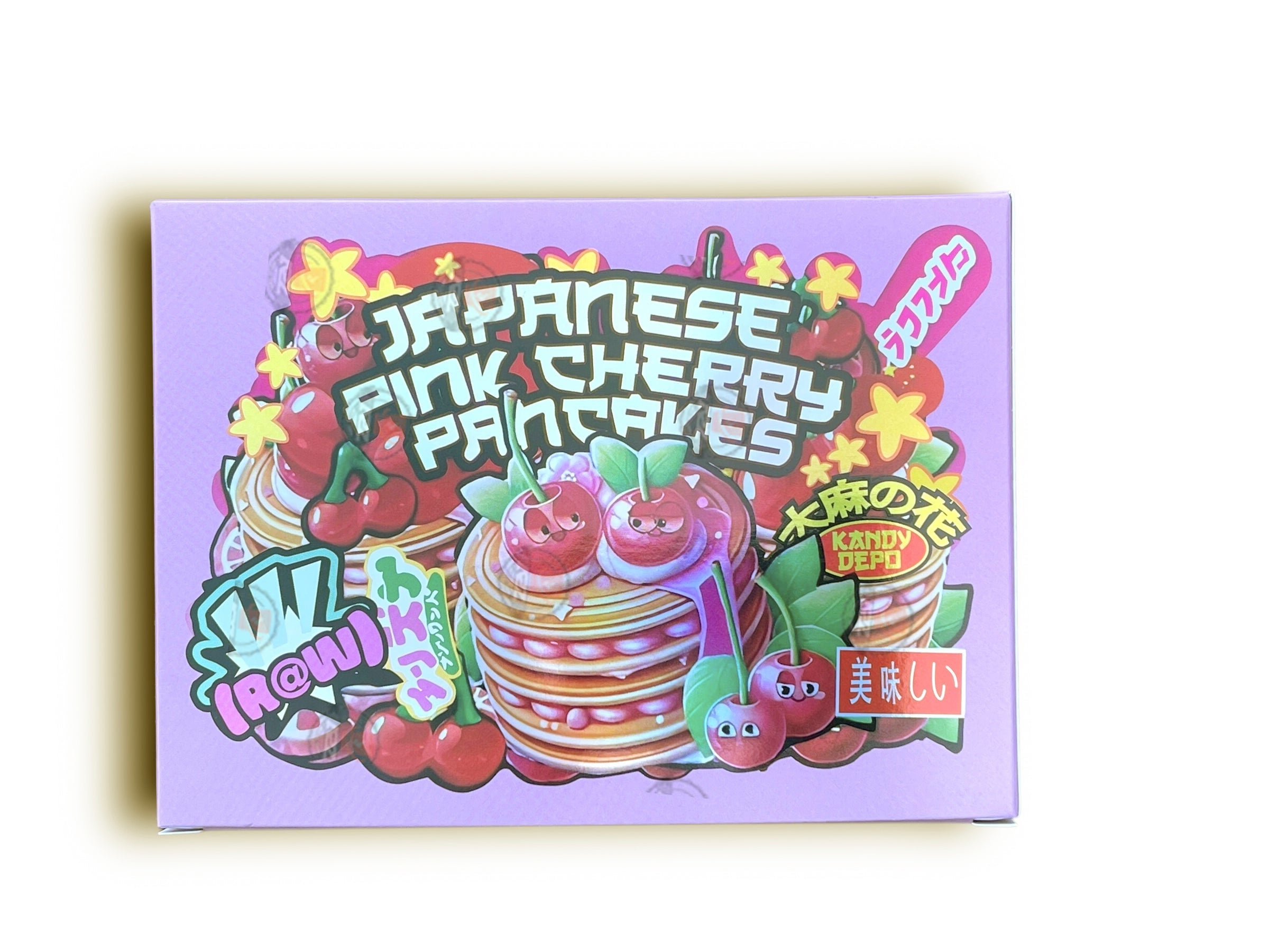 Kandy Depo Japanese Pink Cherry Pancakes Mylar Bags with Boxes 3.5g Box Packaging Holographic