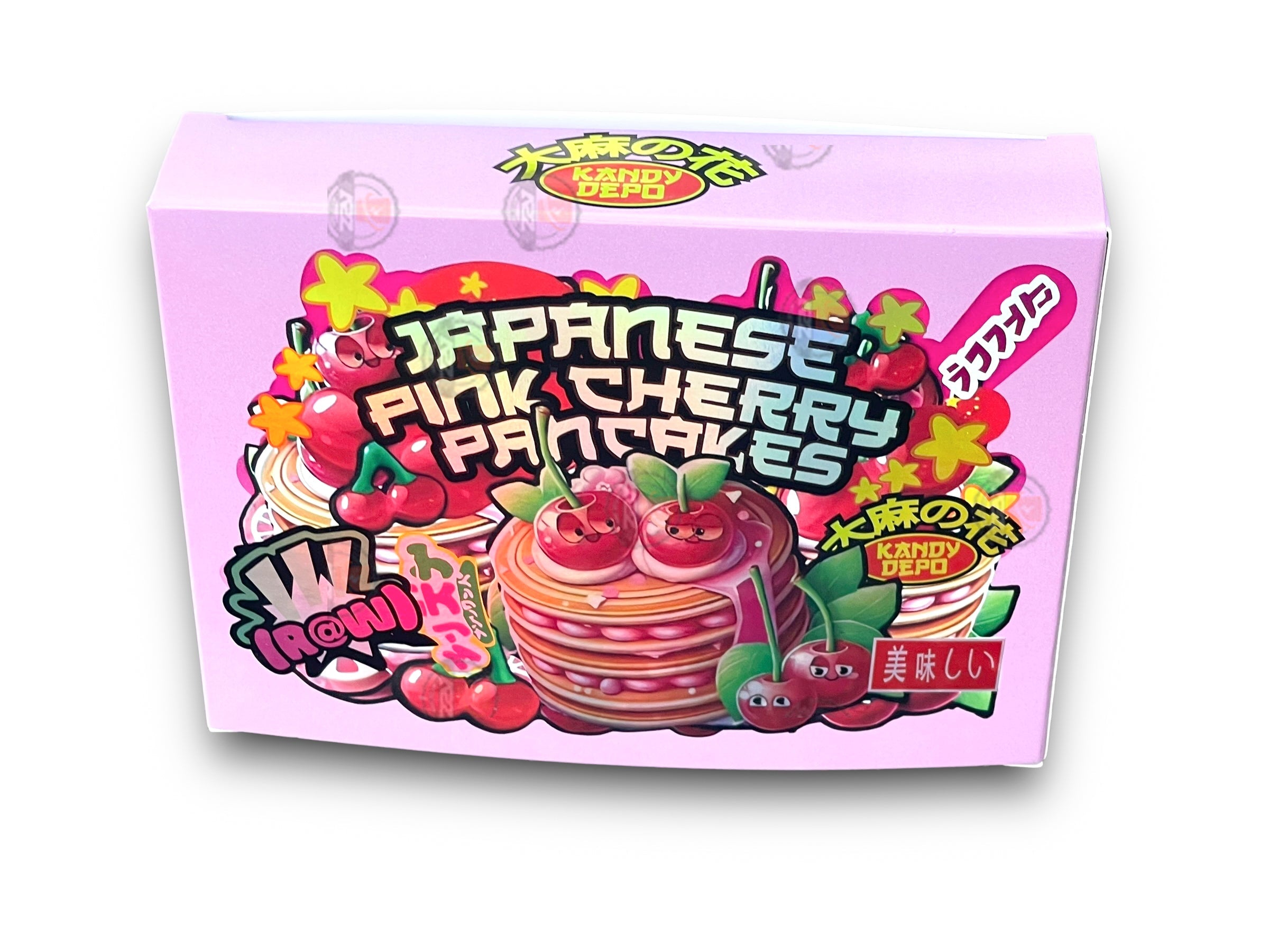 Kandy Depo Japanese Pink Cherry Pancakes Mylar Bags with Boxes 3.5g Box Packaging Holographic