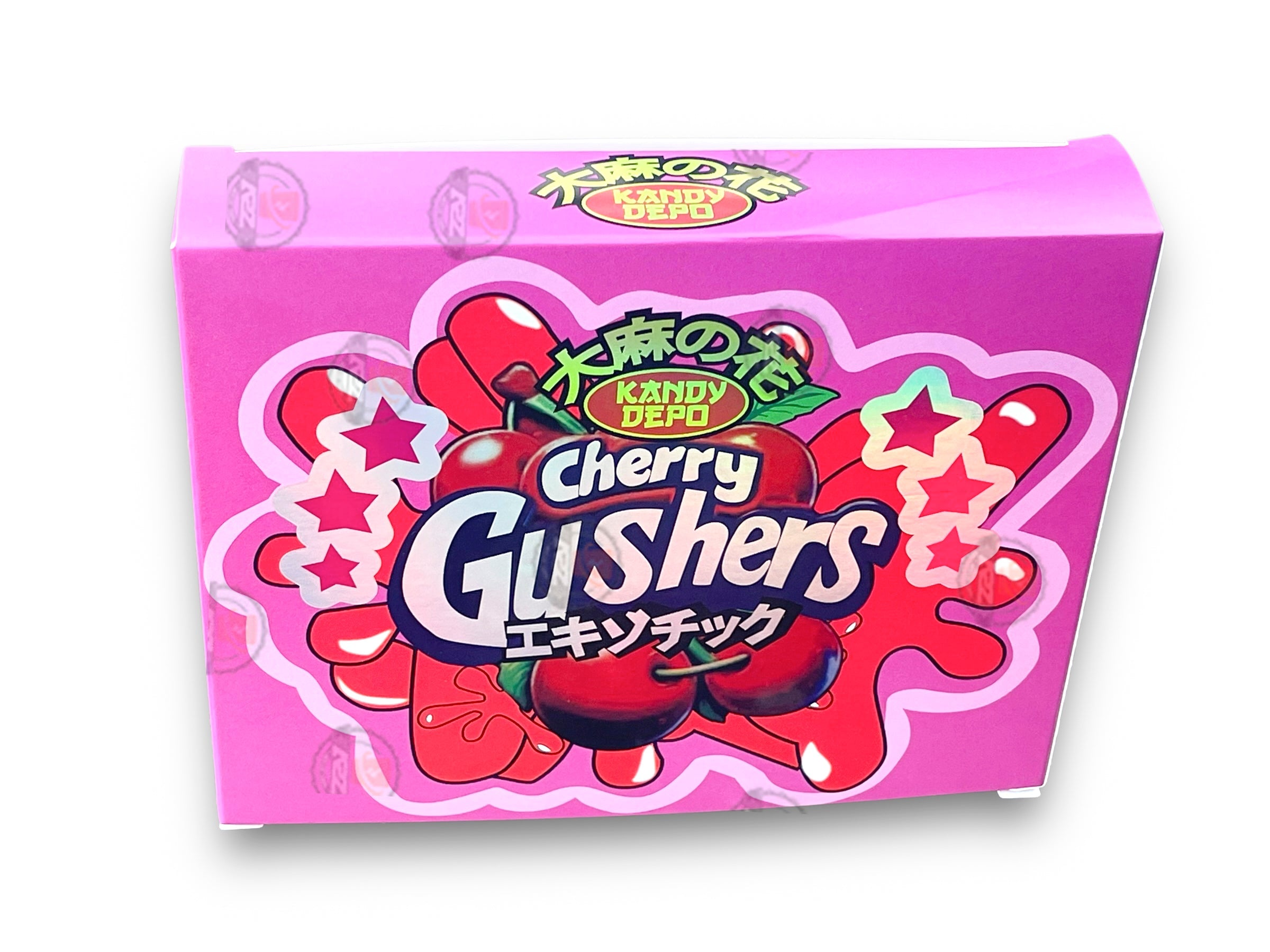 Kandy Depo Cherry Gushers Mylar Bags with Boxes 3.5g Box Packaging Holographic