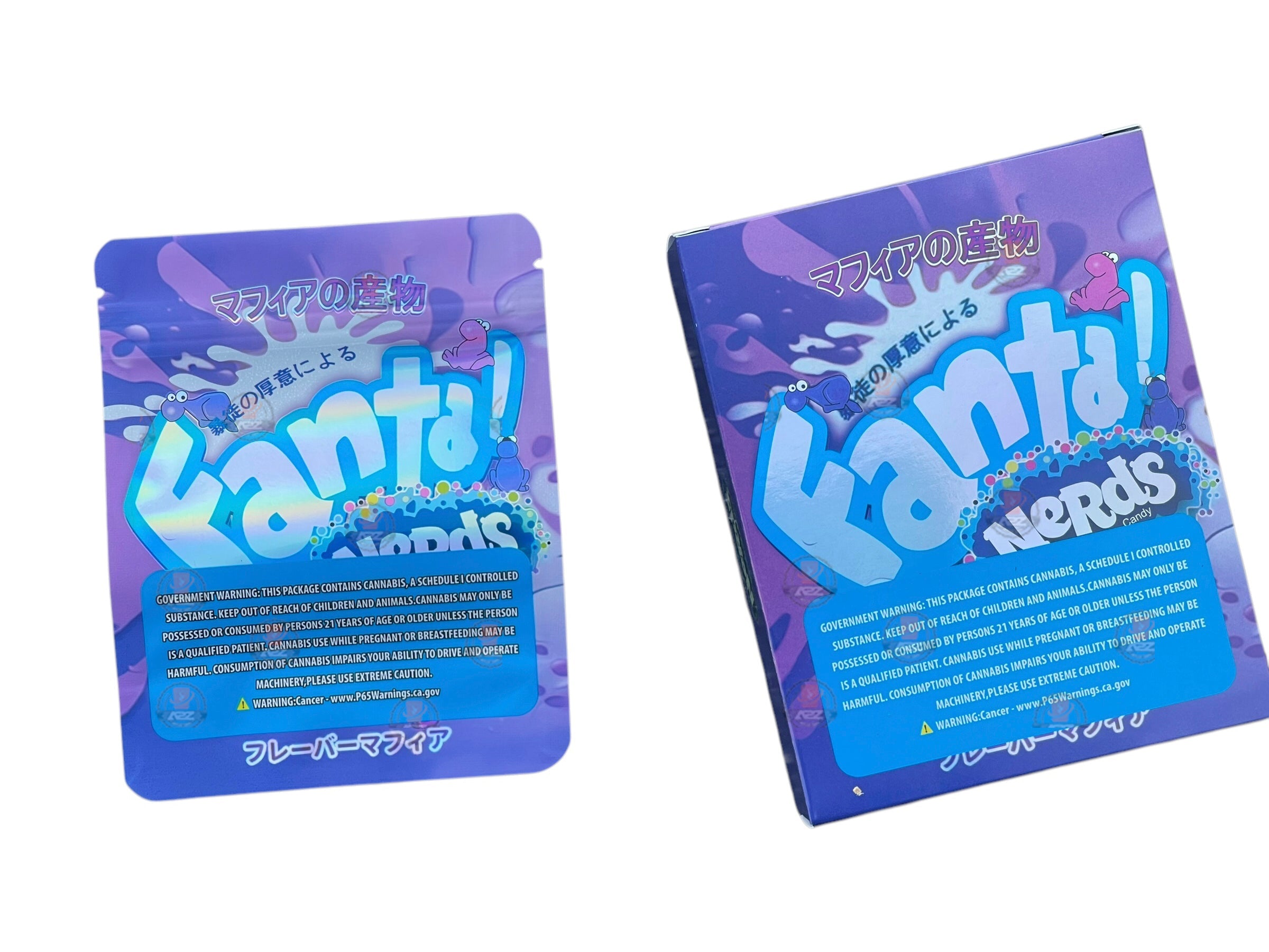 Fanta Nerds Candy Mylar Bags with Boxes 3.5g Box Packaging Holographic