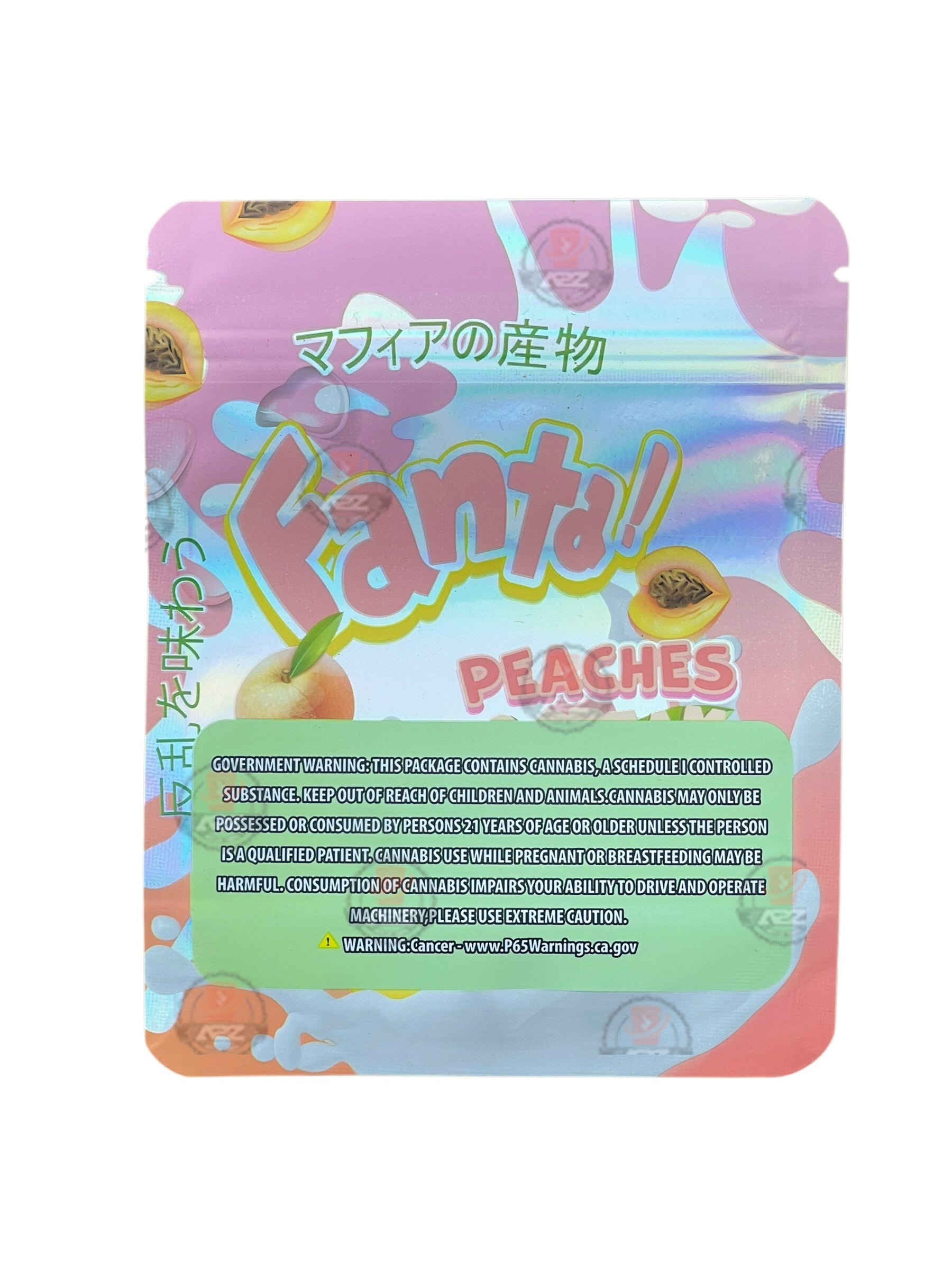 Fanta Peaches & Cream Mylar Bags with Boxes 3.5g Box Packaging Holographic