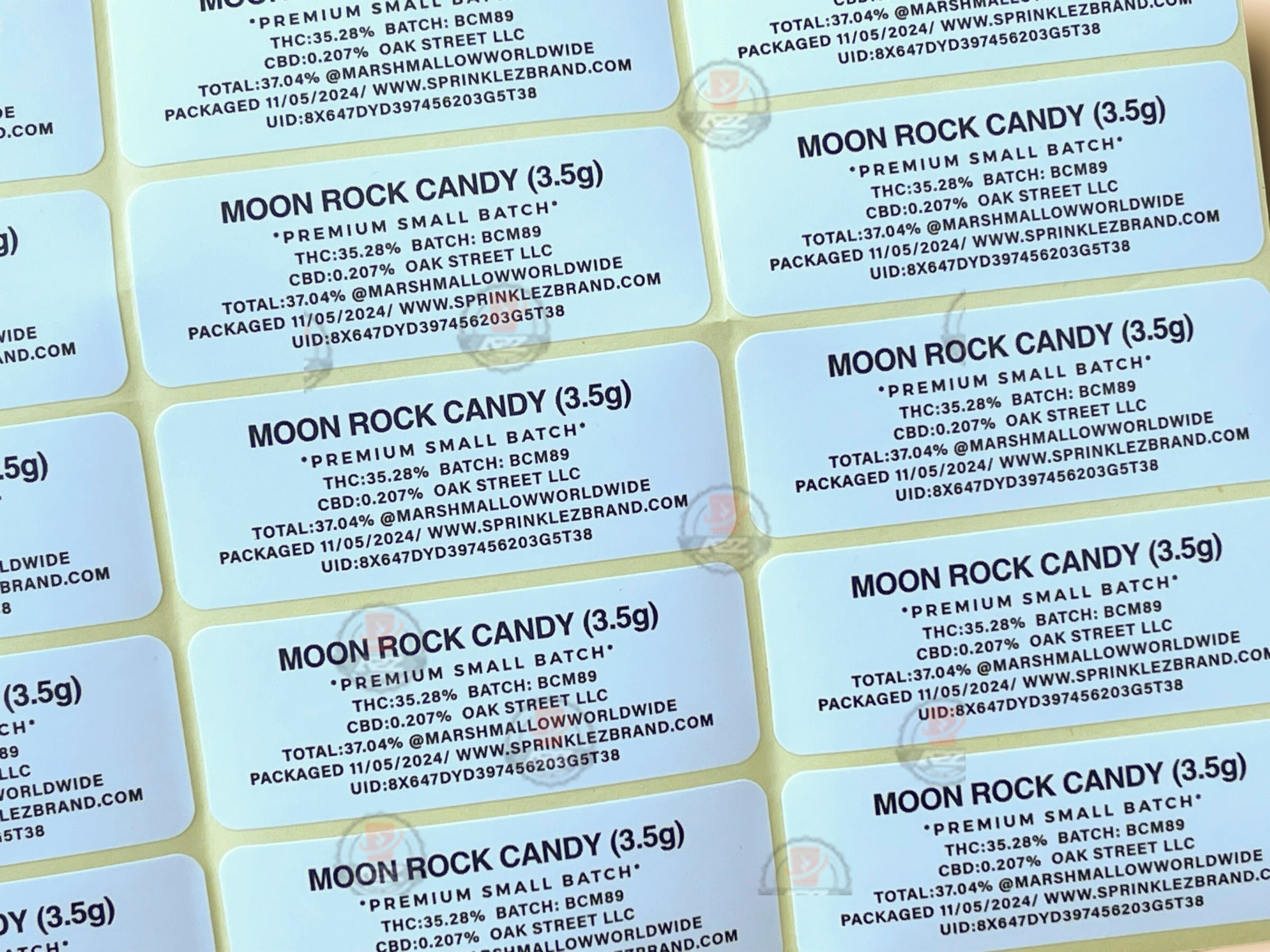 Sprinklez Astroidz Moon Rock 3.5G Mylar Bags -With stickers and label