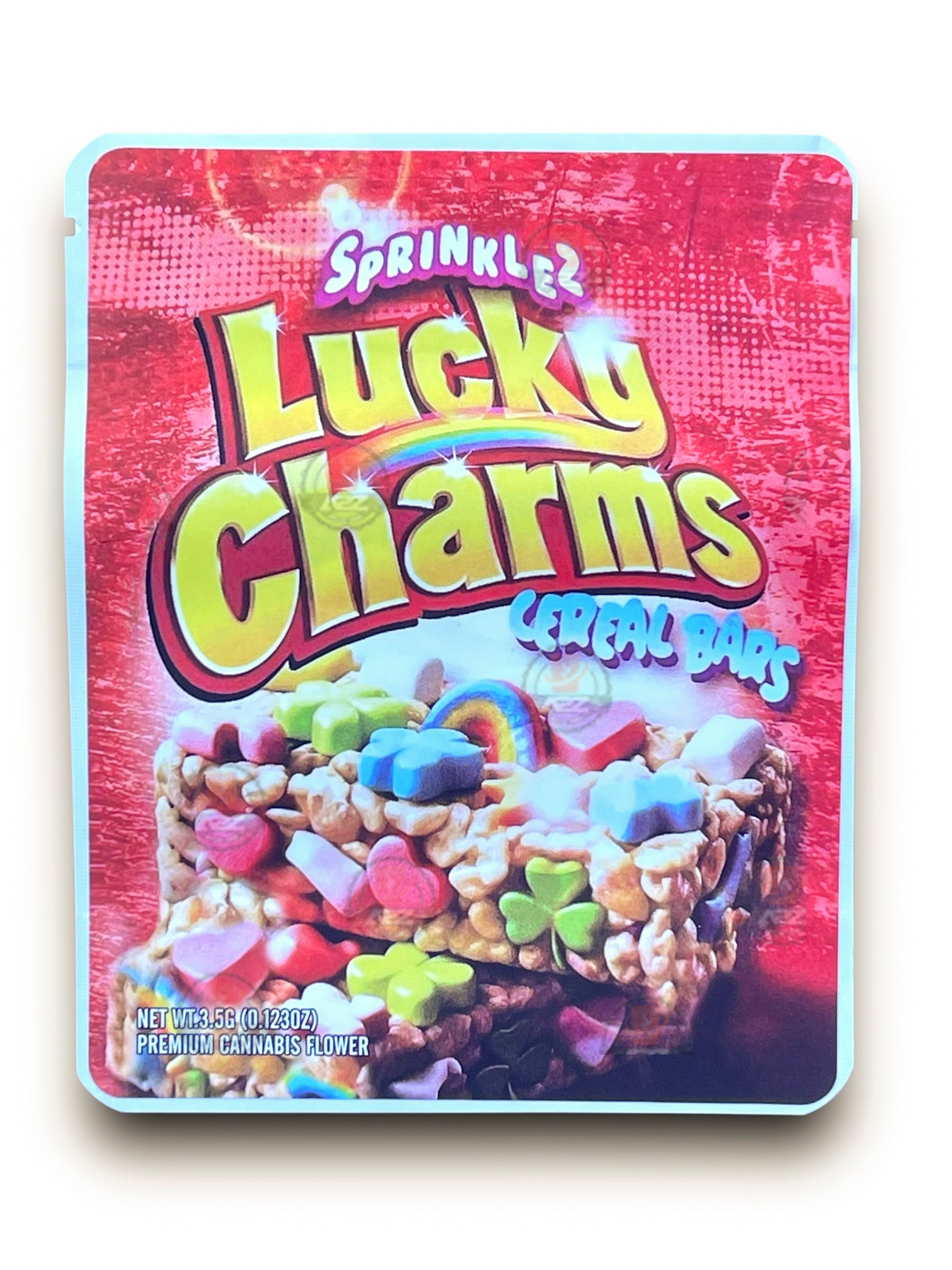 Sprinklez Lucky Charms Cereal Bars 3.5G Mylar Bags -With stickers and label