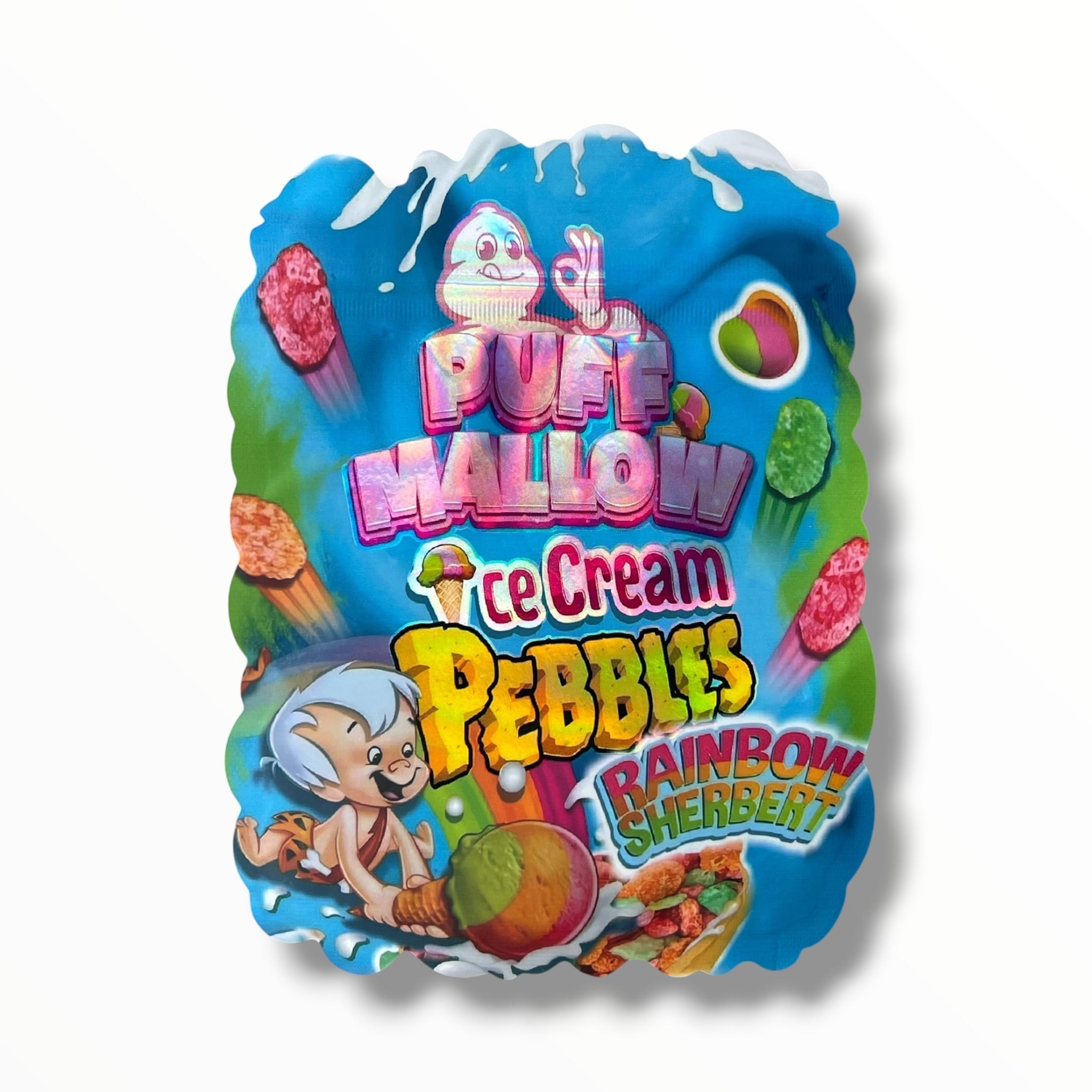 Puff Mallow Ice Cream Pebbles Rainbow Sherbert 3.5g shape bags