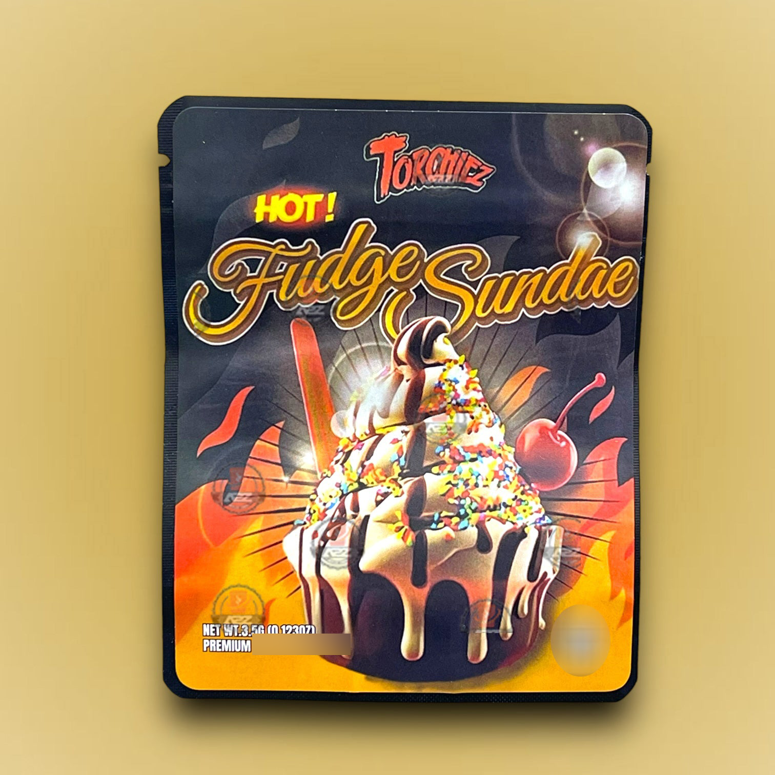 Sprinklez Torchiez Hot Fudge Sundae 3.5G Mylar Bags -With stickers and labels