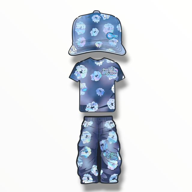 3 pieces set the Cap -T Shirt-Pants 3.5g shape bags Tier 2 Gear Shifters Blue