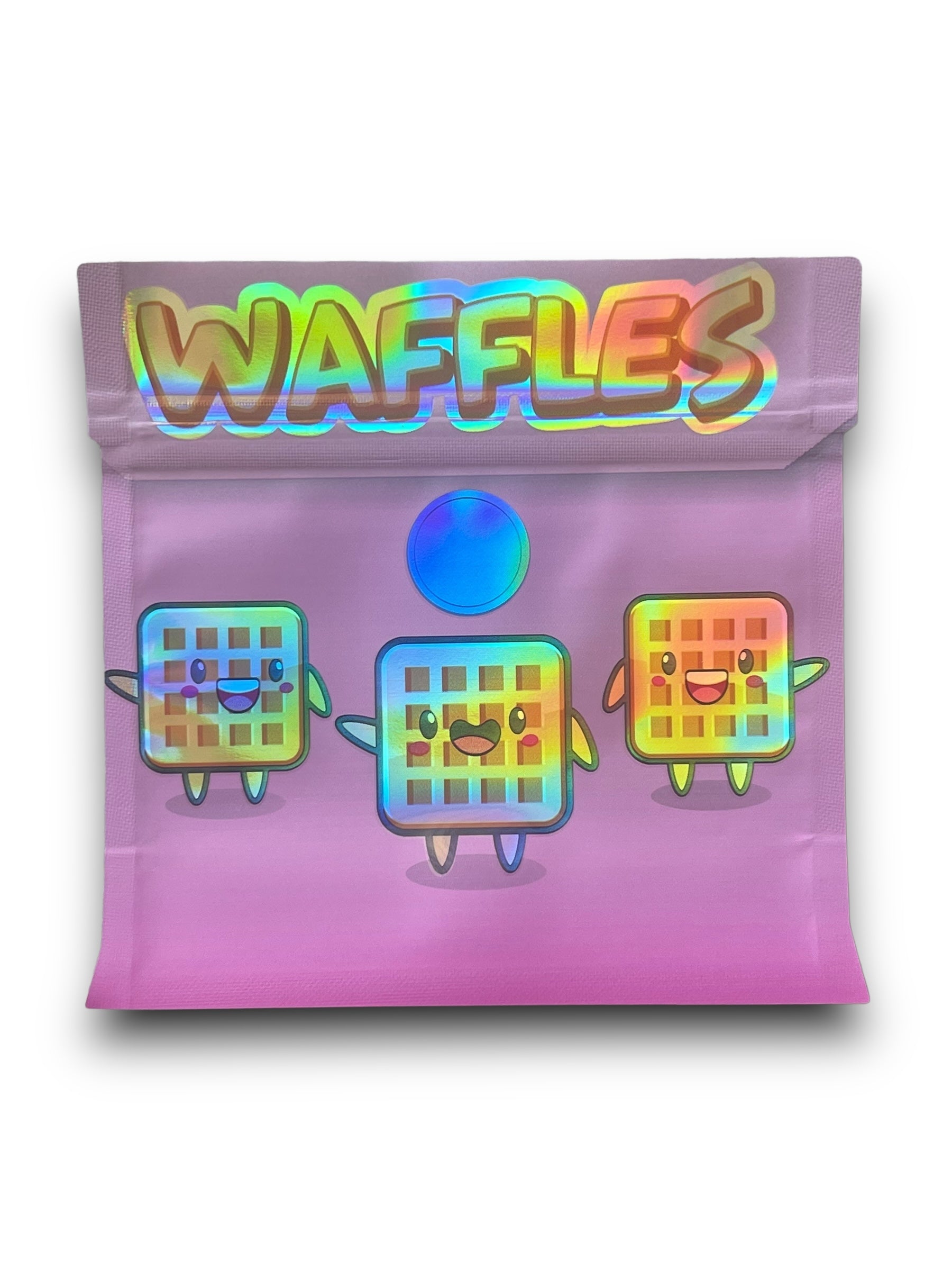 Waffles 3.5G Mylar Bags Holographic Shape Bag