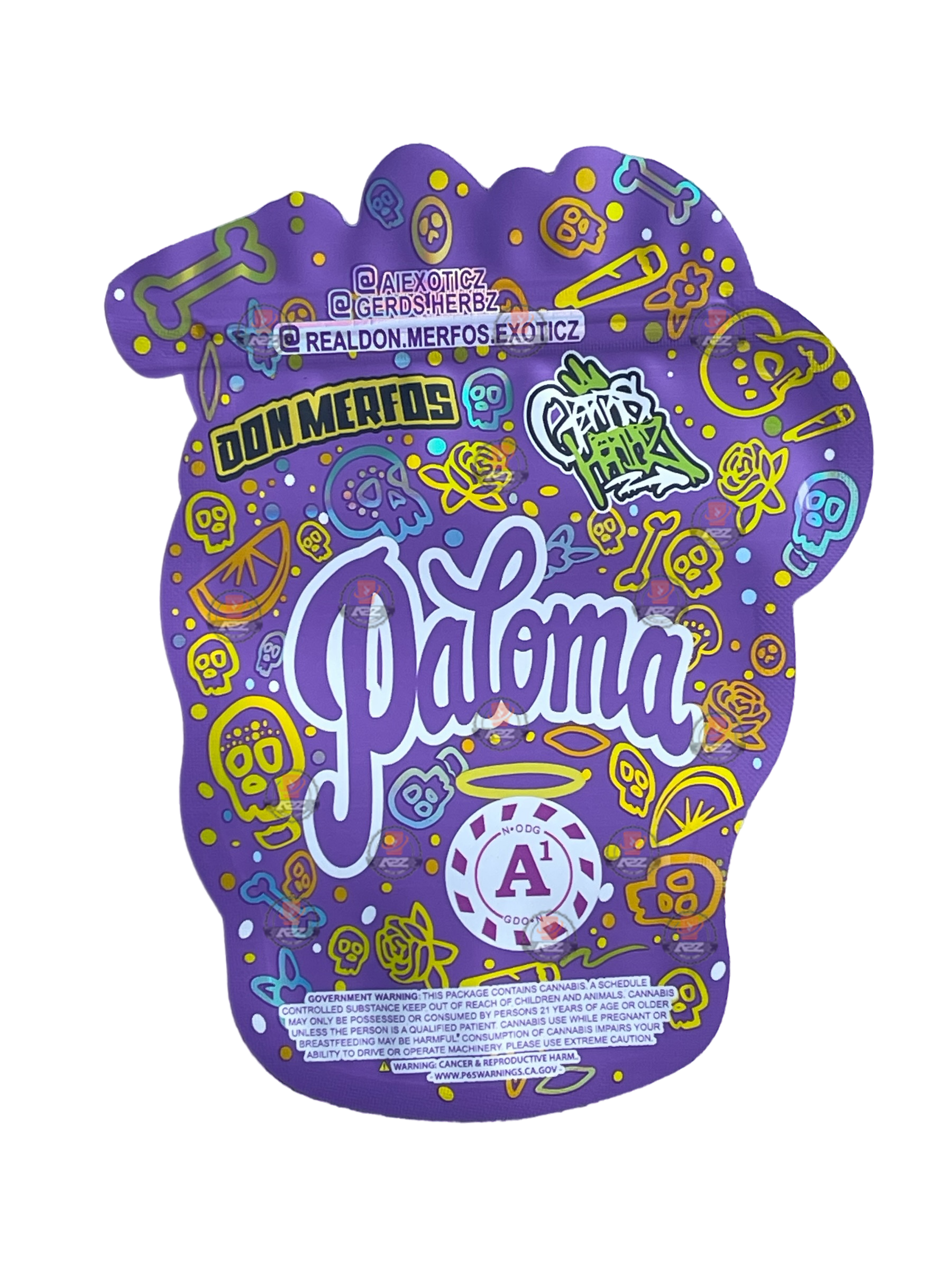 Don Merfos Paloma Cut out bag  3.5g Mylar Bag