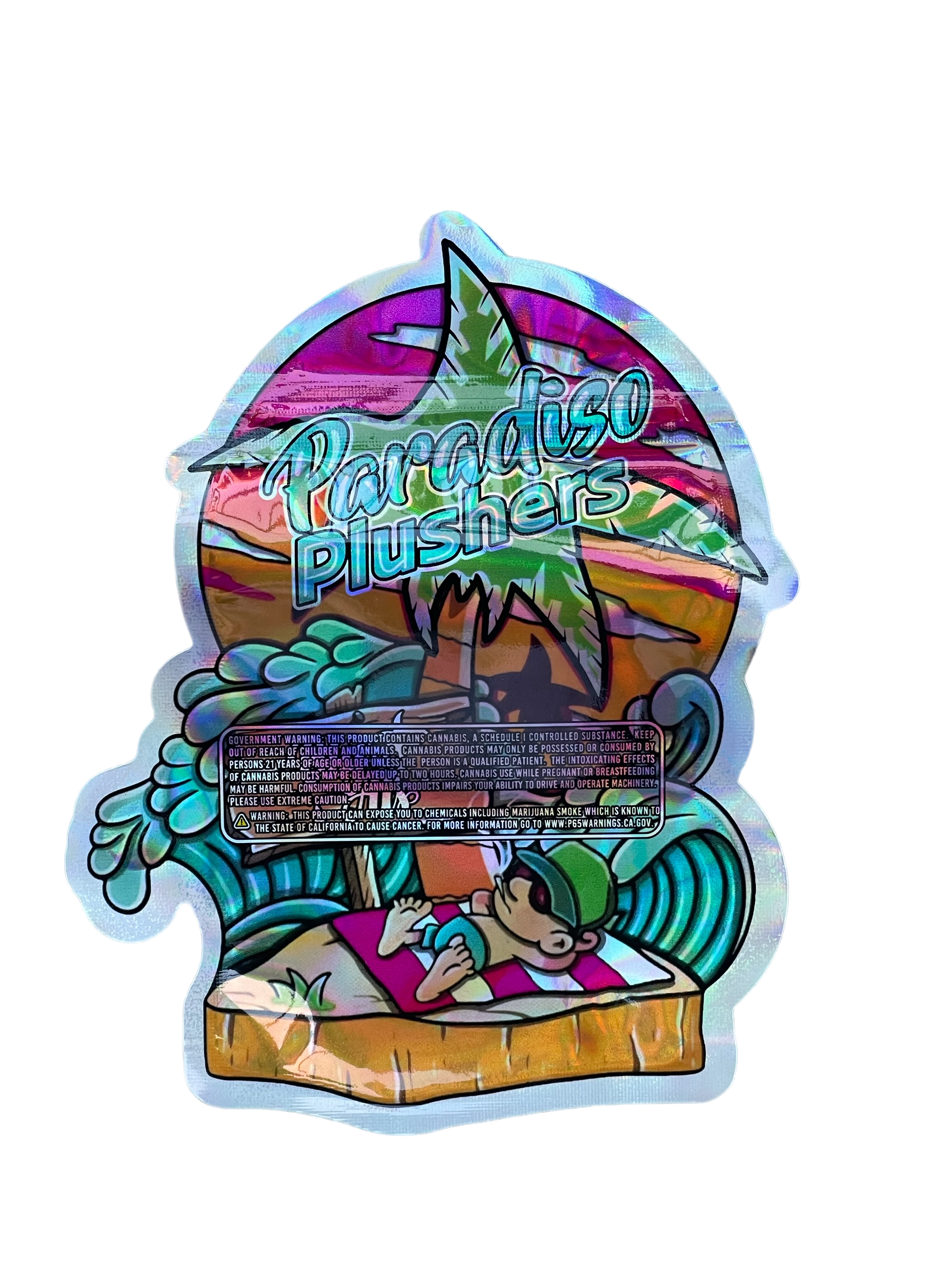 Paradise Plushers cut out Mylar Bags 3.5g Die Cut Paradiso Big Als