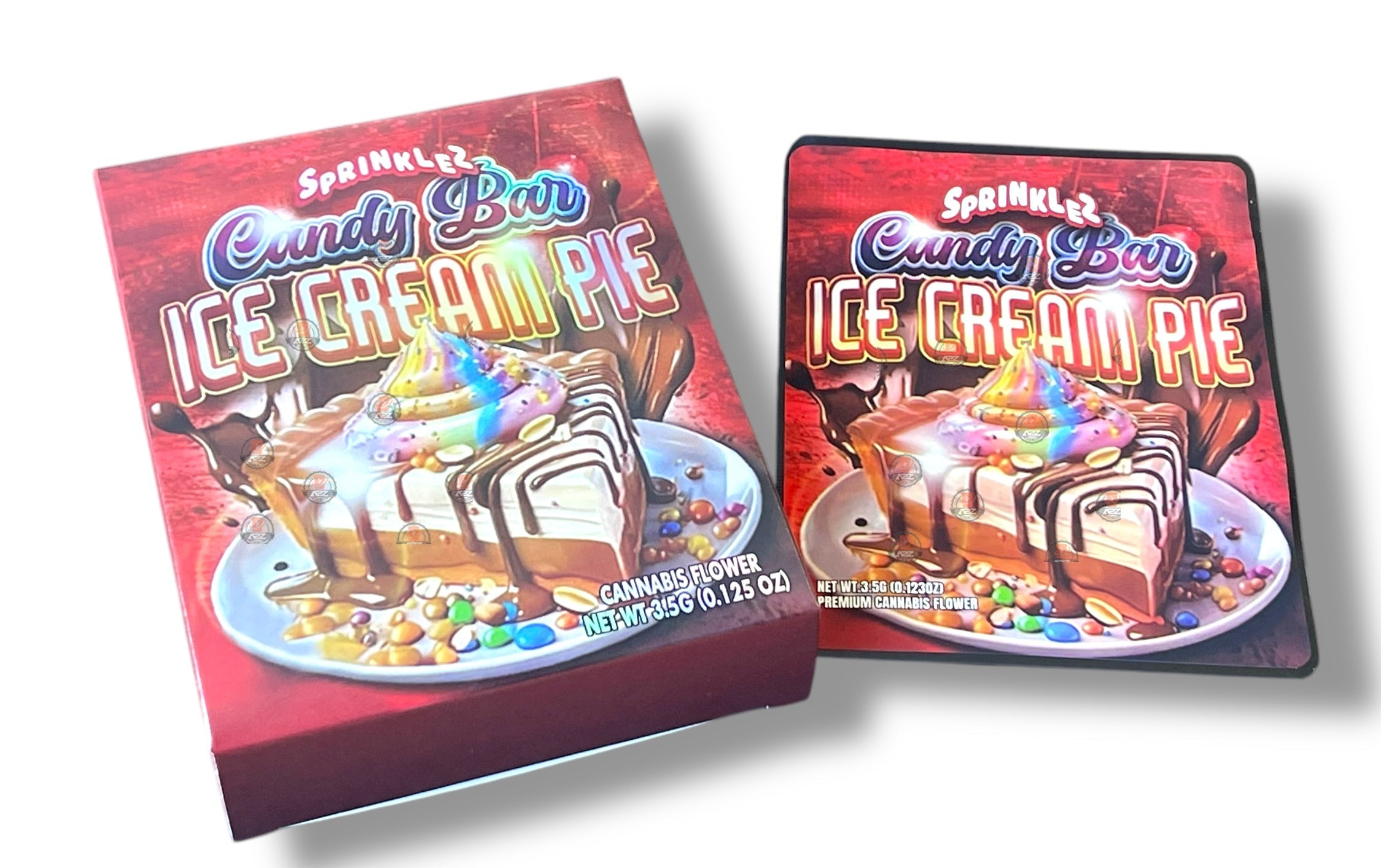 Sprinklez Candy Bar Ice Cream Pie Mylar Bags with Boxes 3.5g Box Packaging With stickers and label