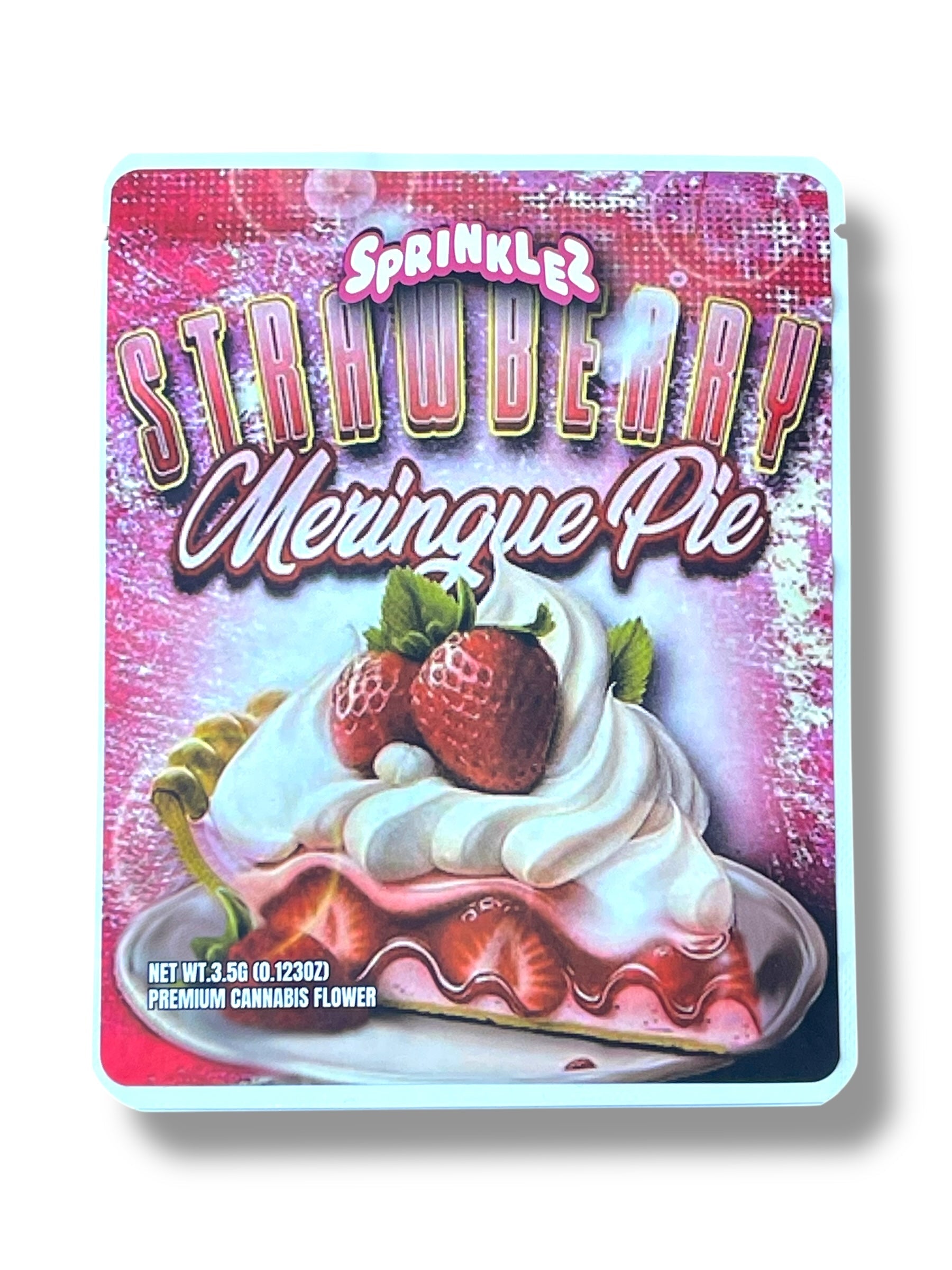 Sprinklez Strawberry Meringue Mylar Bags with Boxes 3.5g Box Packaging With stickers and label