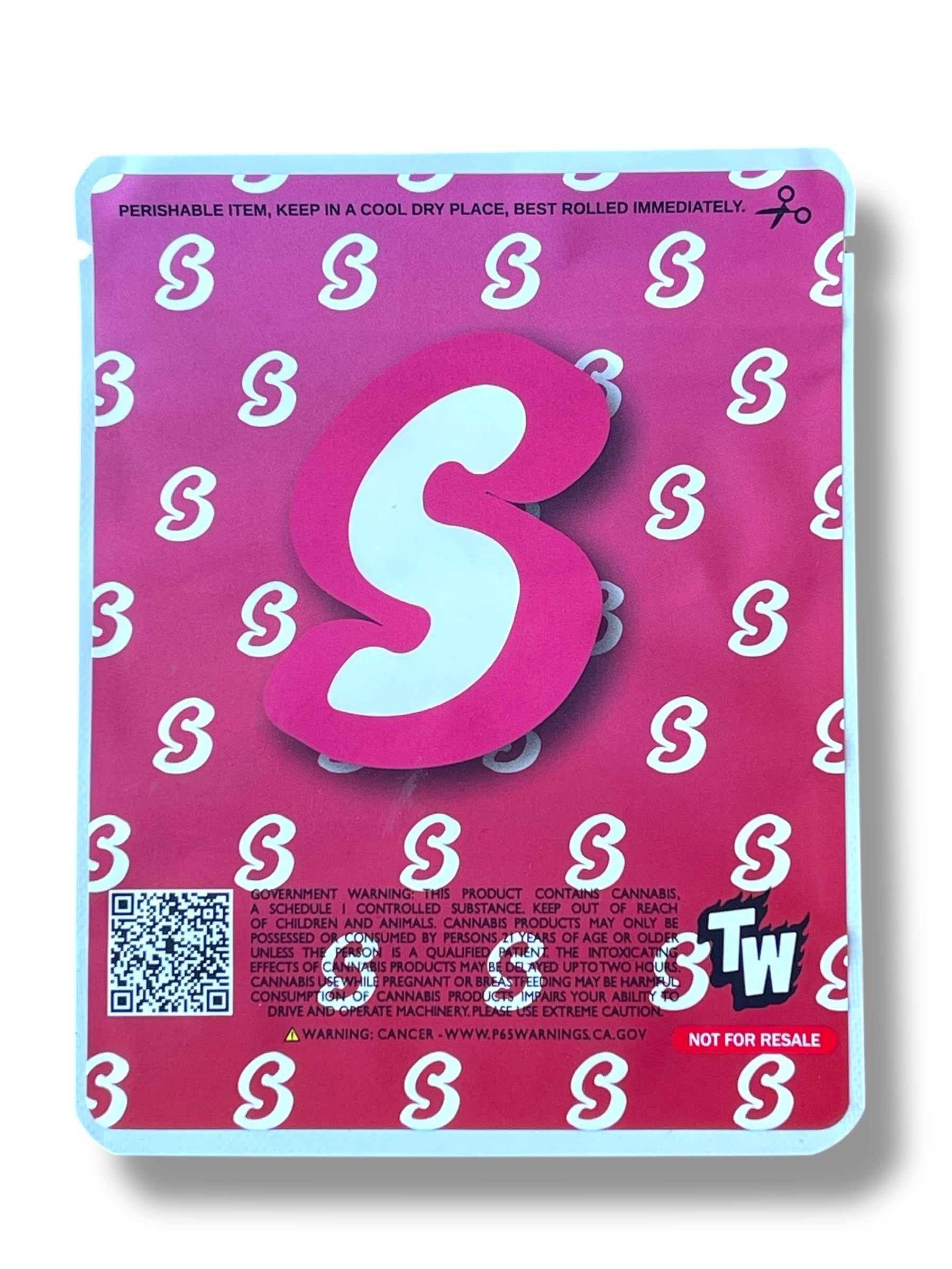 Sprinklez Strawberry Meringue Mylar Bags with Boxes 3.5g Box Packaging With stickers and label