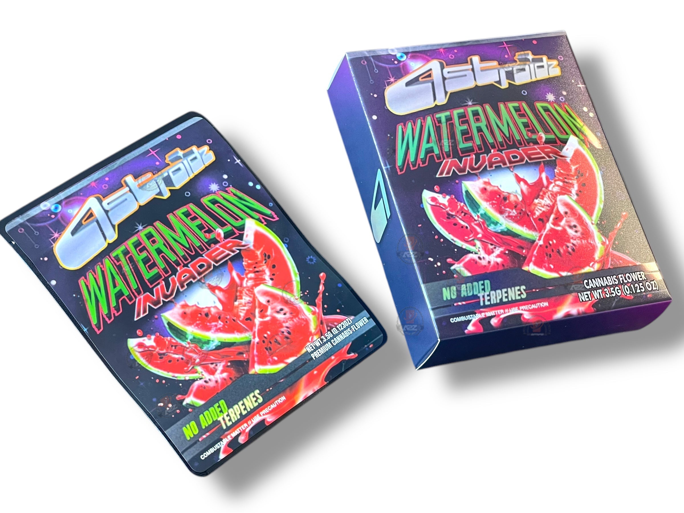 Sprinklez Watermelon Invader Mylar Bags with Boxes 3.5g Box Packaging With stickers and label