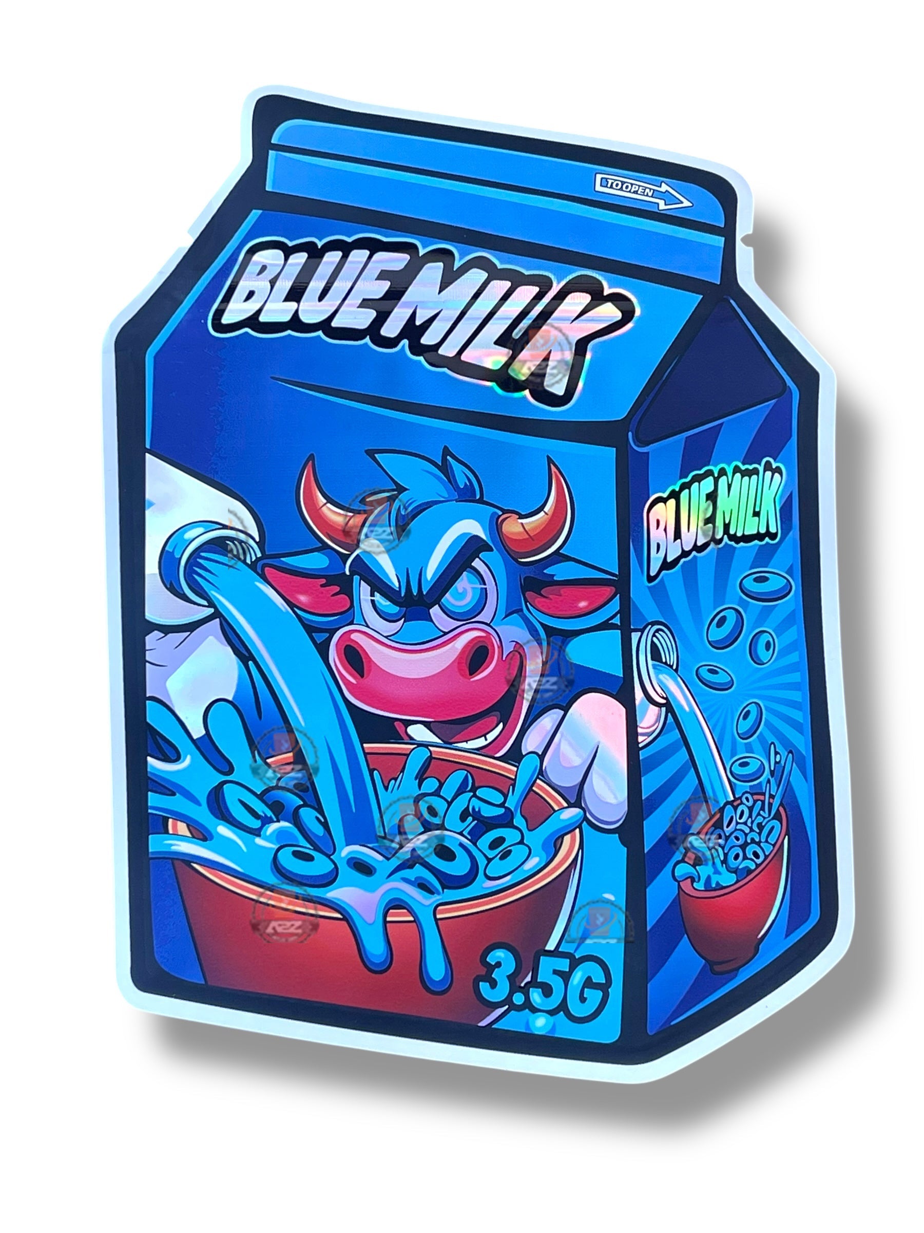 Blue Milk Mylar Bag 3.5g shape bag