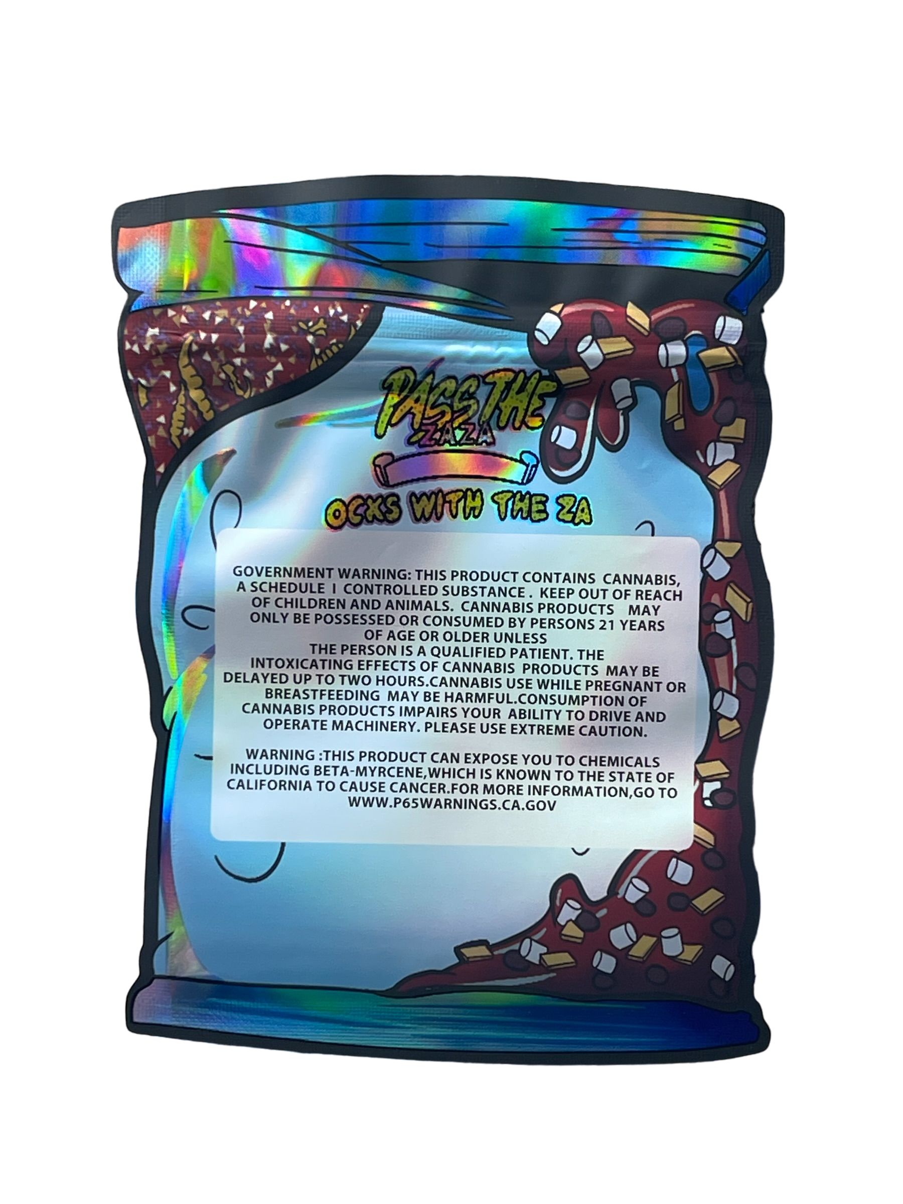 Wocky Donut 3.5g Mylar Bag- Holographic Smores Edition