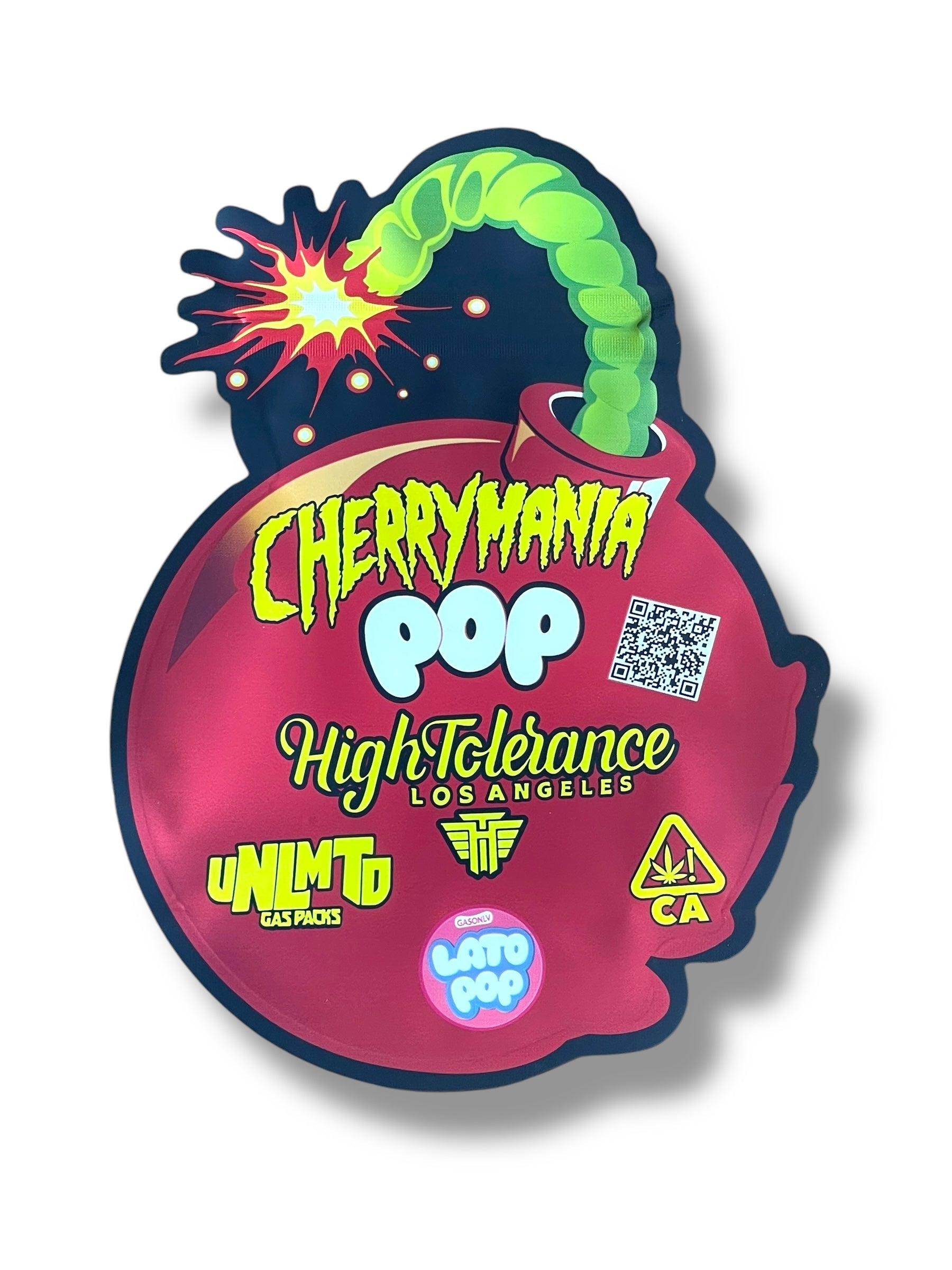 Cherry Mania Pop High Tolerance Mylar Bag 3.5g shape bag