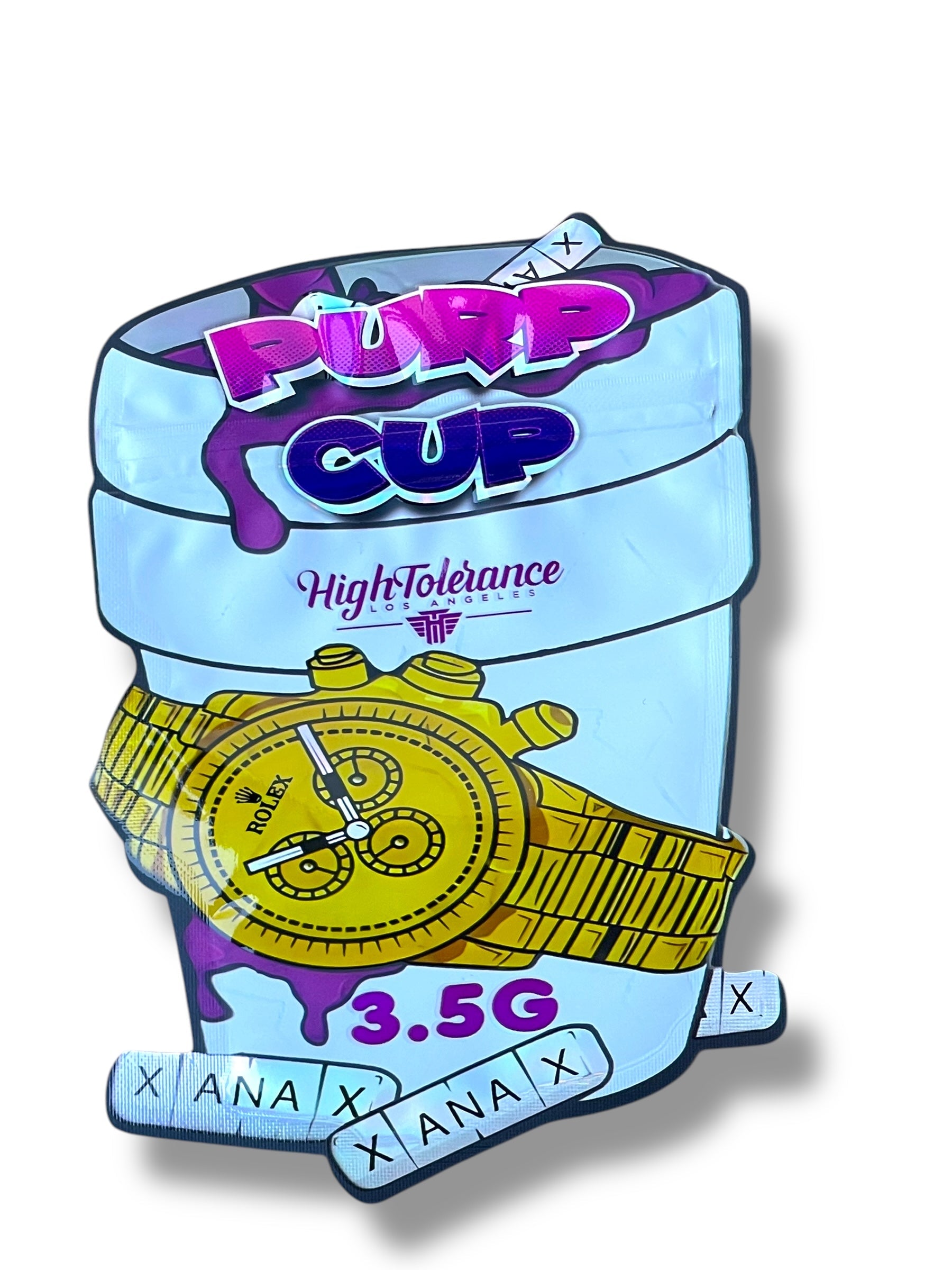 High Tolerance Purp Cup Mylar Bag 3.5g shape bag