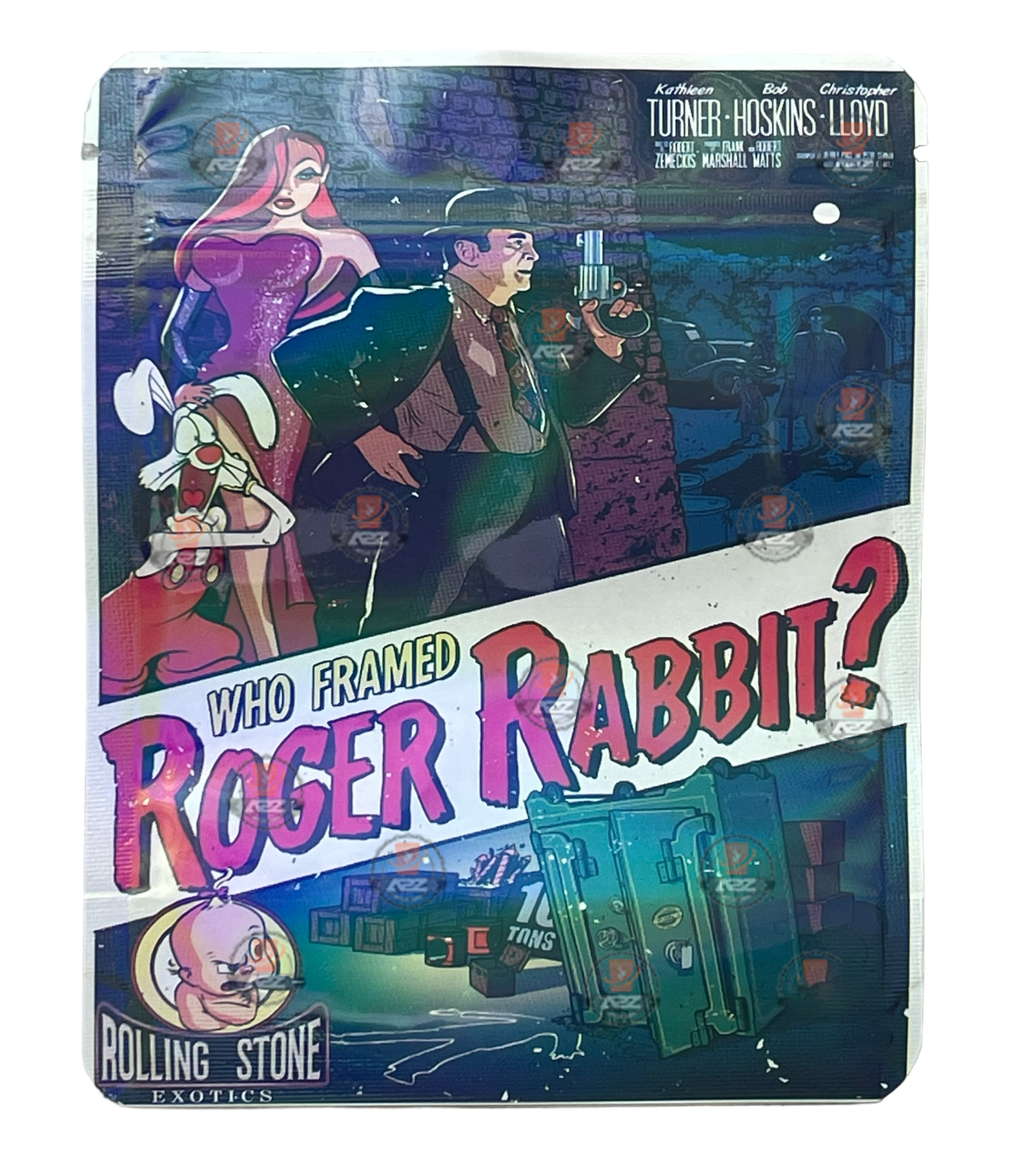 Roger Rabbit Mylar Bags 3.5g Holographic Rolling Stone Exotics