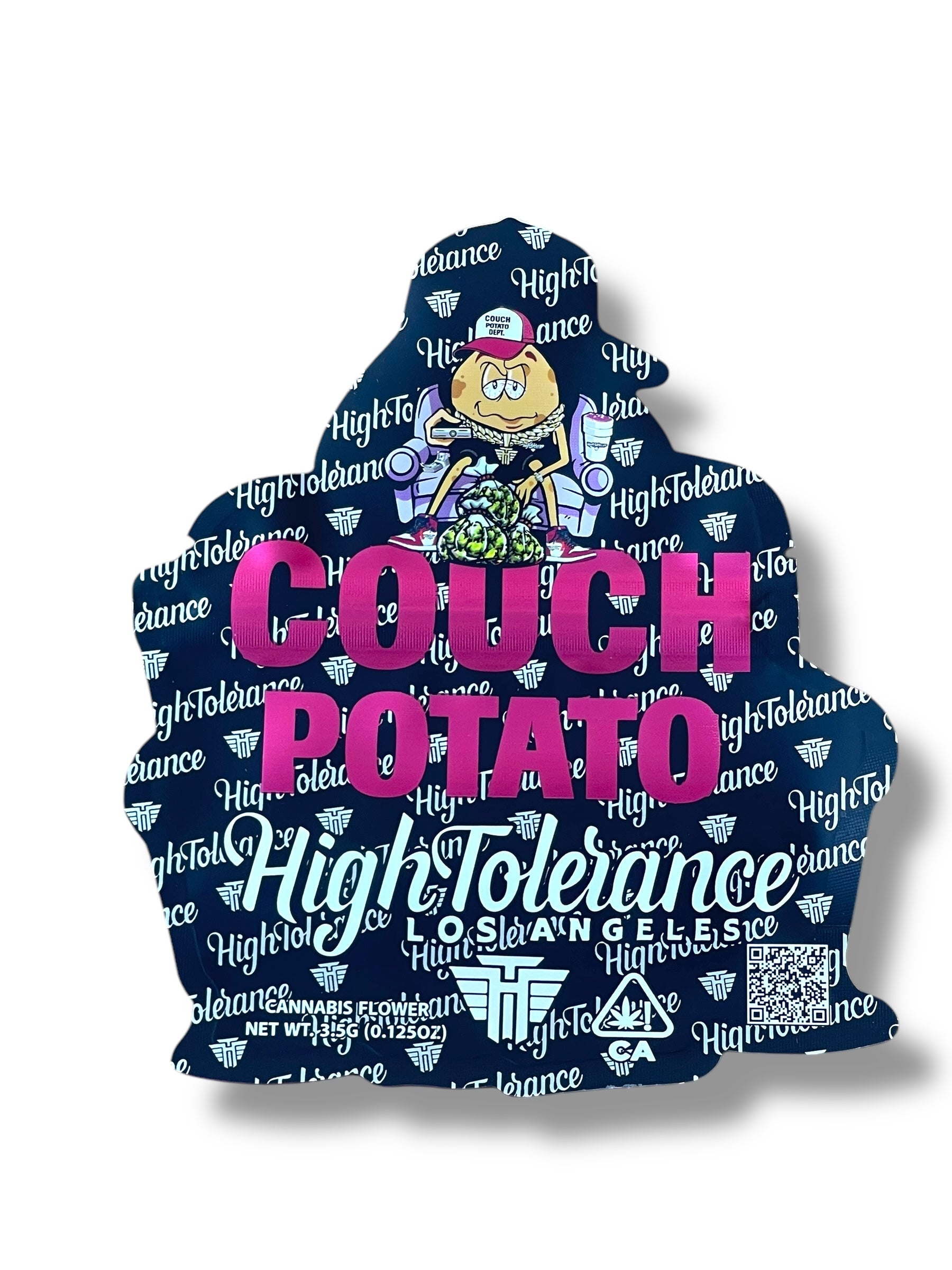 High Tolerance Couch Potato Mylar Bag 3.5g shape bag