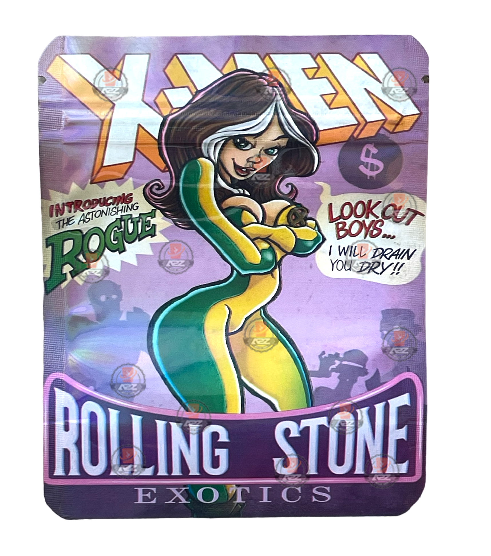 X-Men Mylar Bags 3.5g Holographic Rolling Stone Exotics