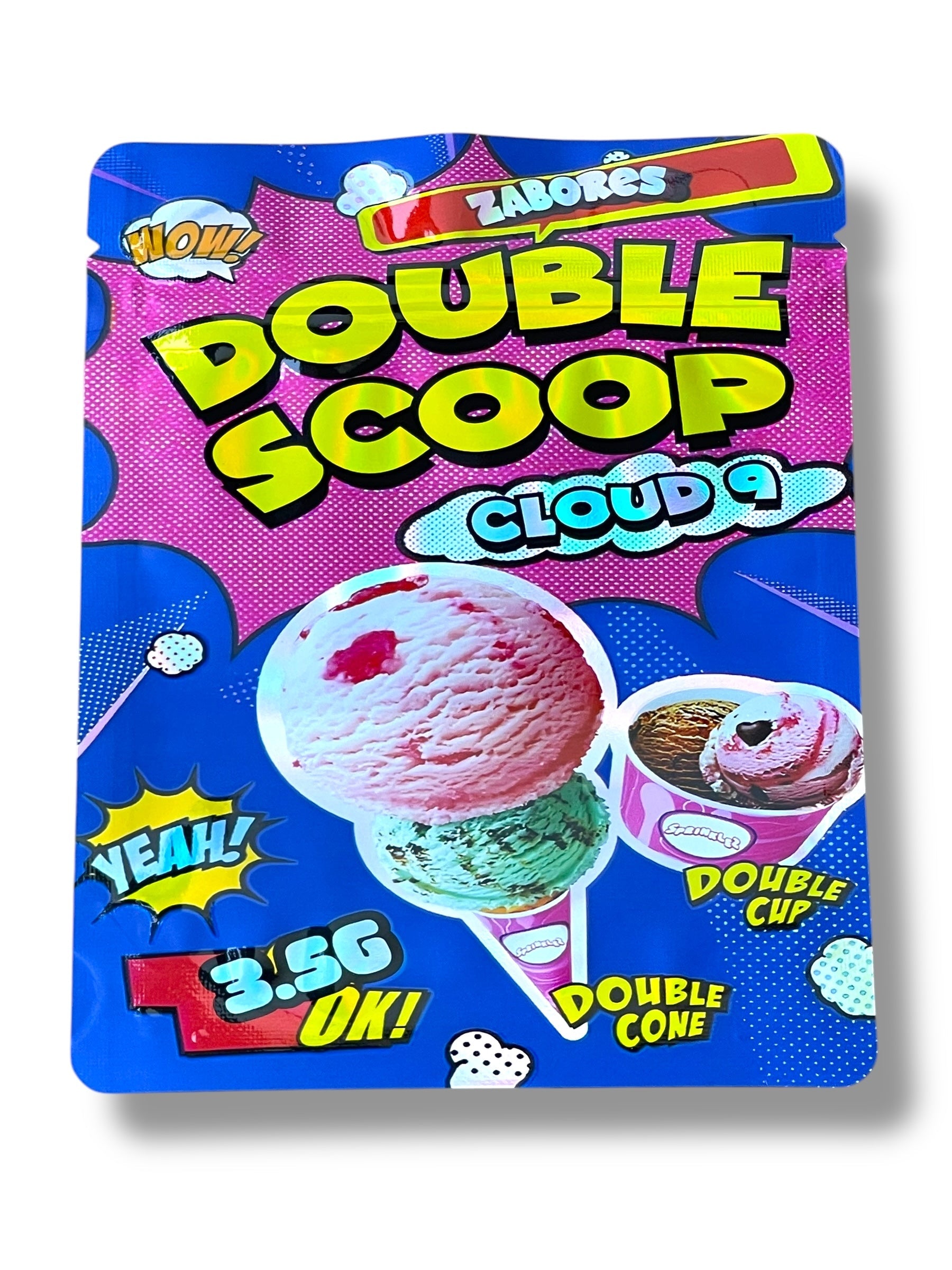 Zabores Double Scoop Cloud 9 Mylar Bag 3.5g shape bag