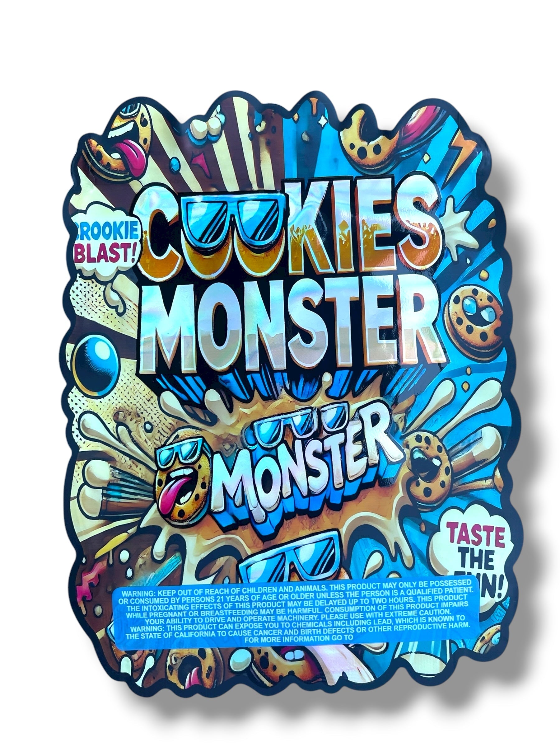 Cookies Monster 1 OZ  28G Mylar empty Mylar bag 1 ounce (50 Count)