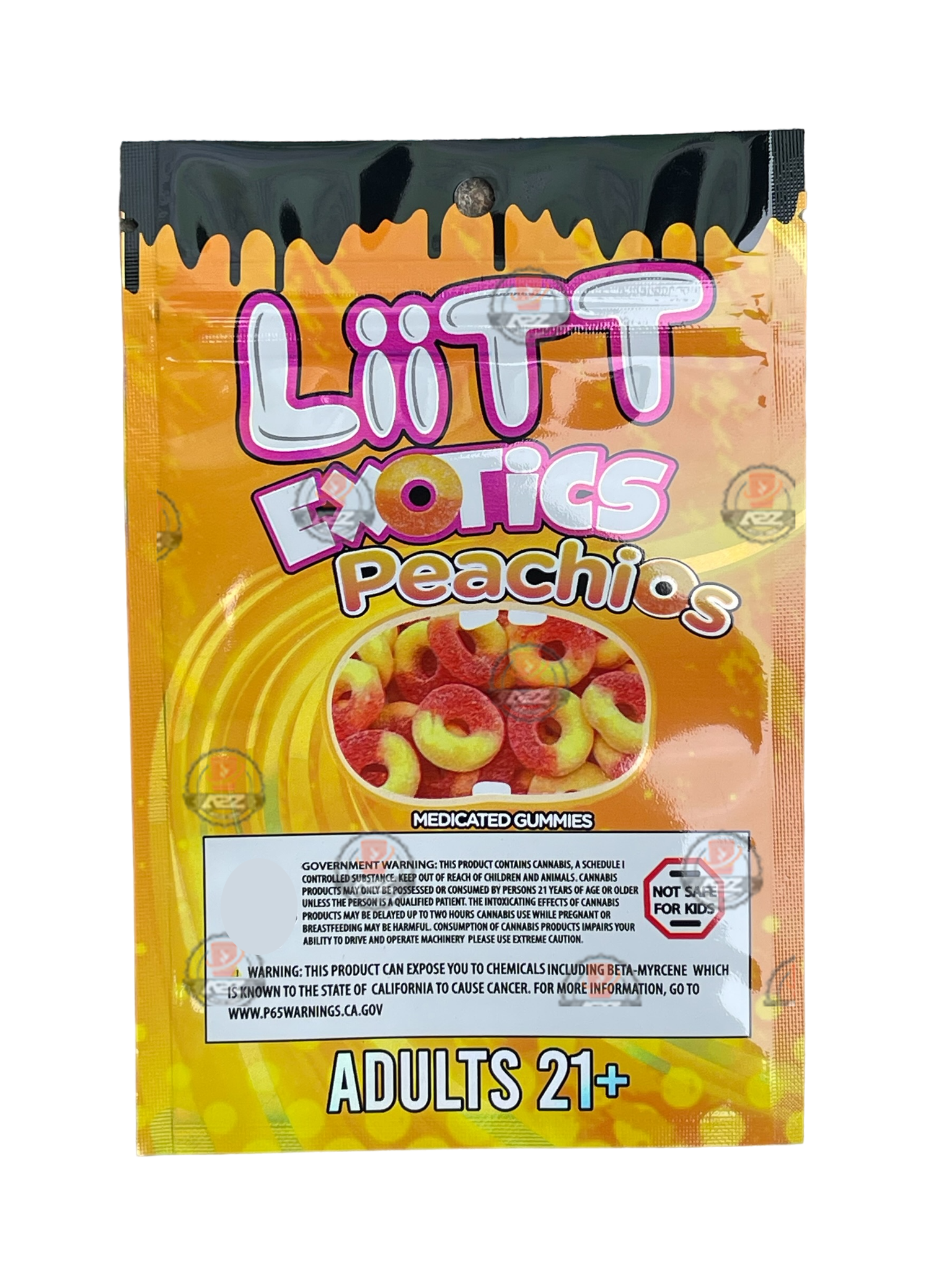 Liitt Exotics Peachios 3.5g Mylar Bag 1000MG (Packaging Only)