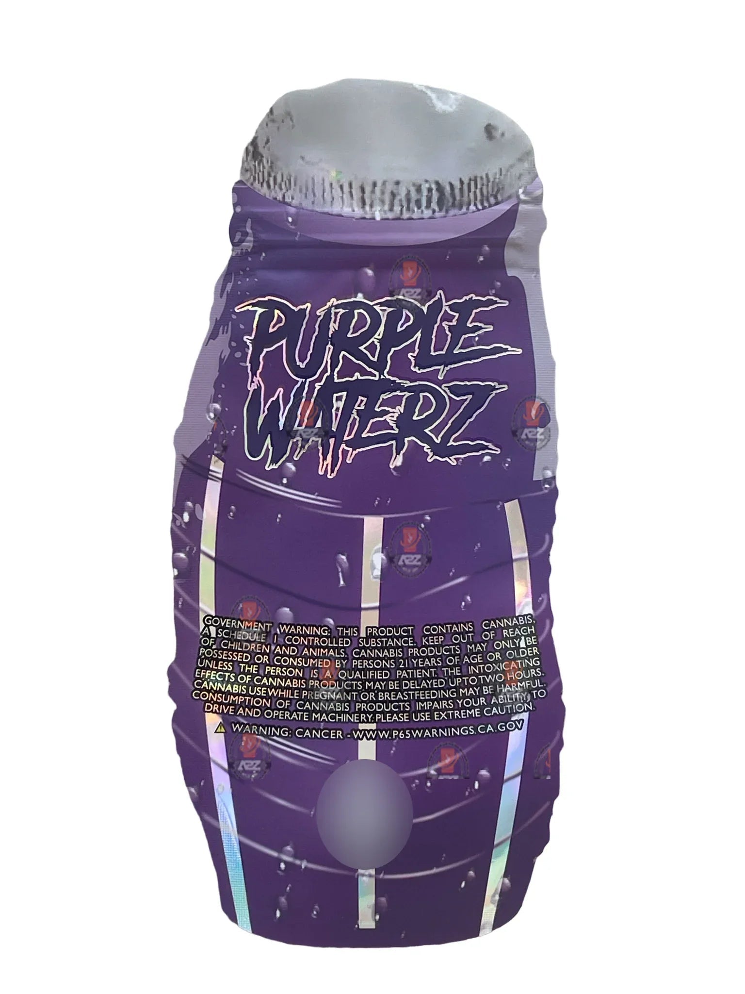 Purple Waterz 3.5 grams Mylar Bag Holographic - Black Unicorn Hub