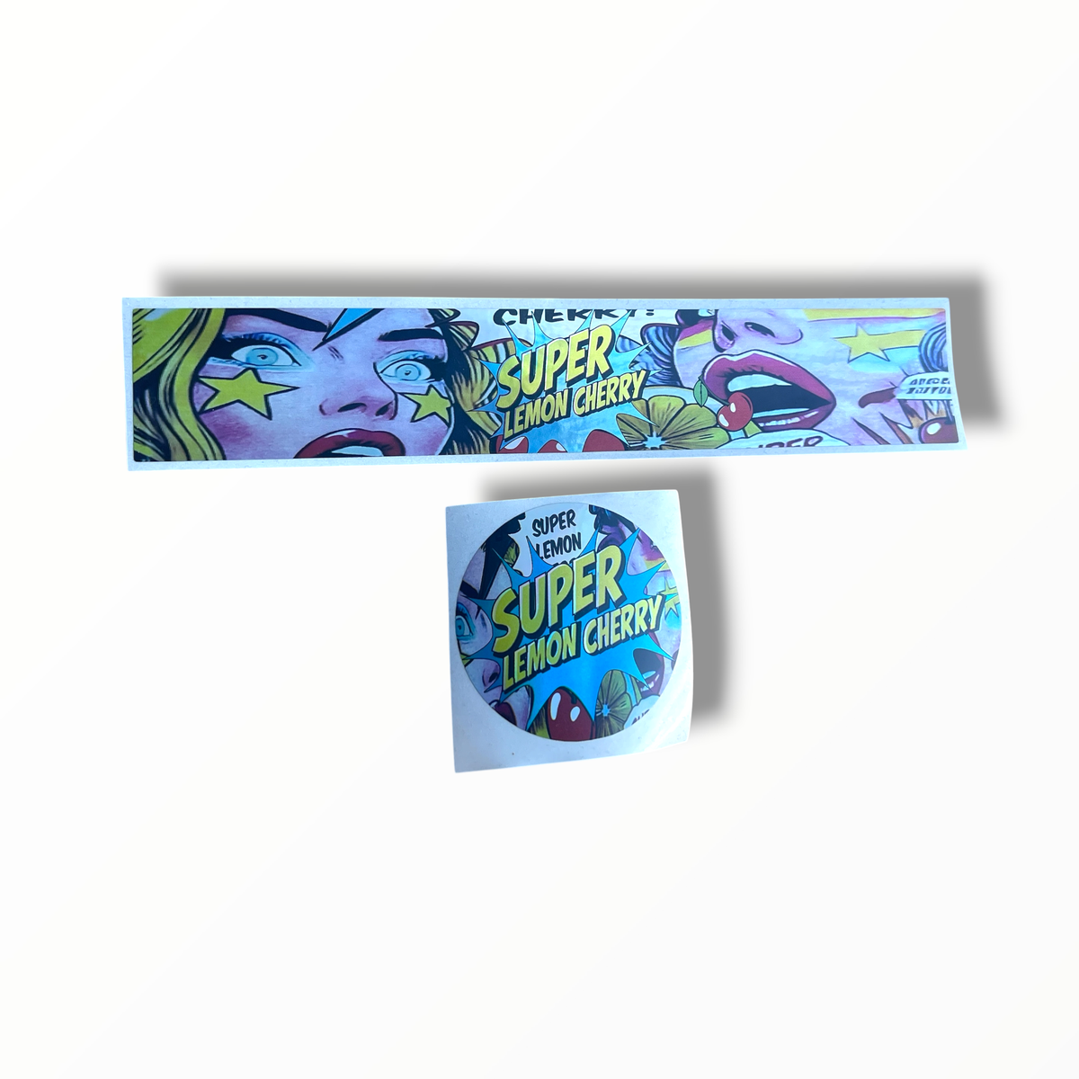 Super Lemon Cherry Glass Jar Stickers 3.5g Holographic stickers