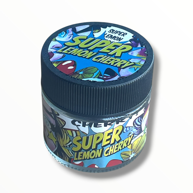 Super Lemon Cherry 3.5g Glass Jars with Holographic Stickers
