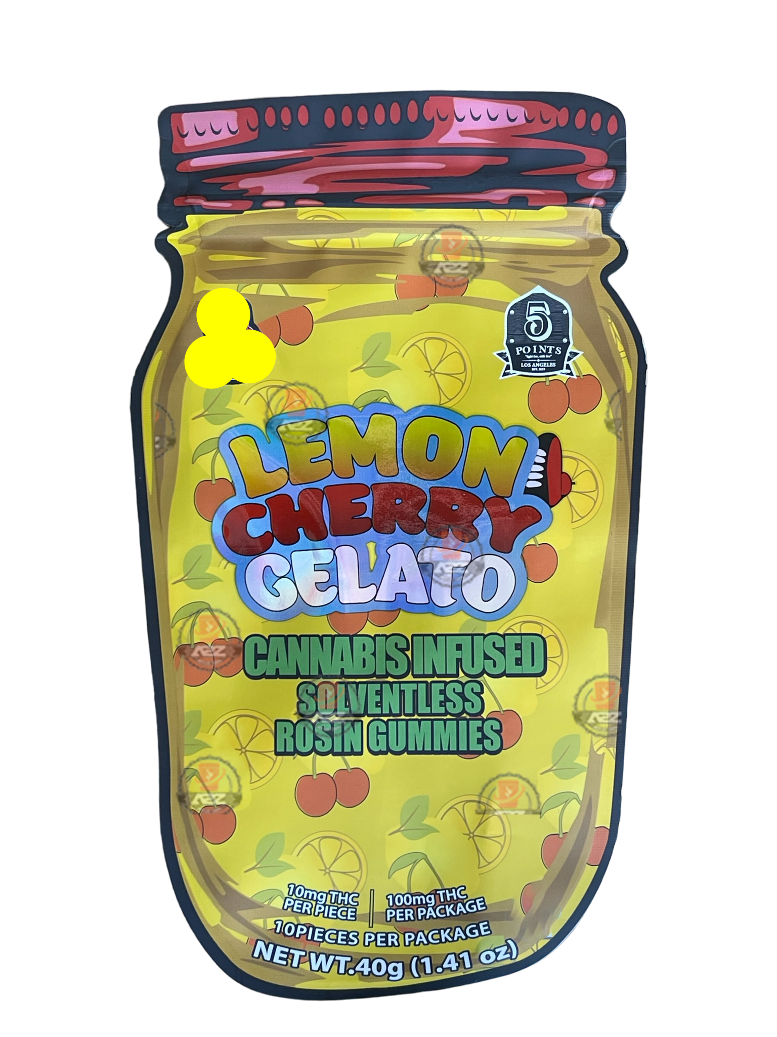 Lemon Cherry Gelato Mylar Bag- Rosin Gummies (Packaging Only)