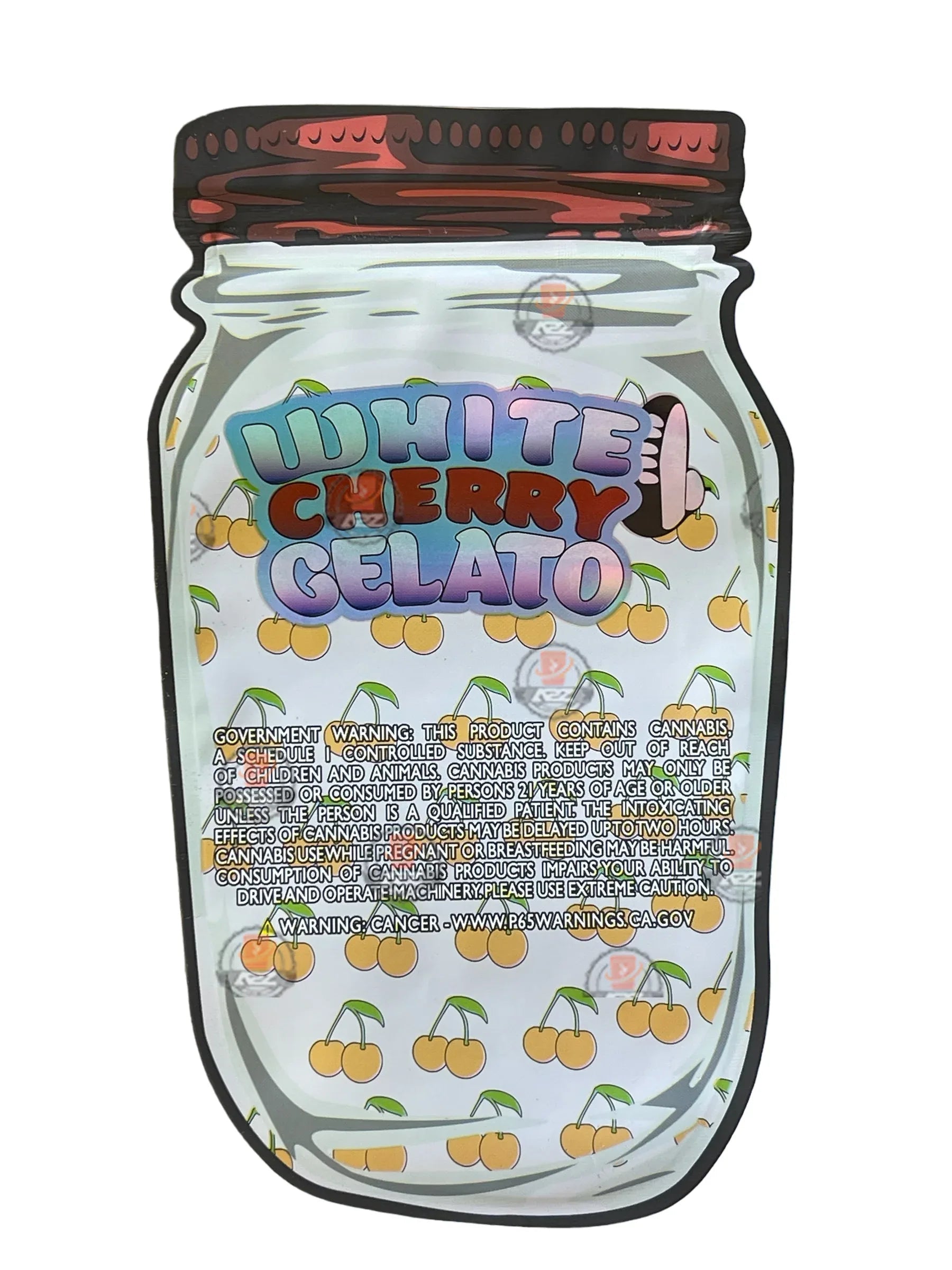 White Cherry Gelato Mylar Bag- Rosin Gummies (Packaging Only) - Black Unicorn Hub