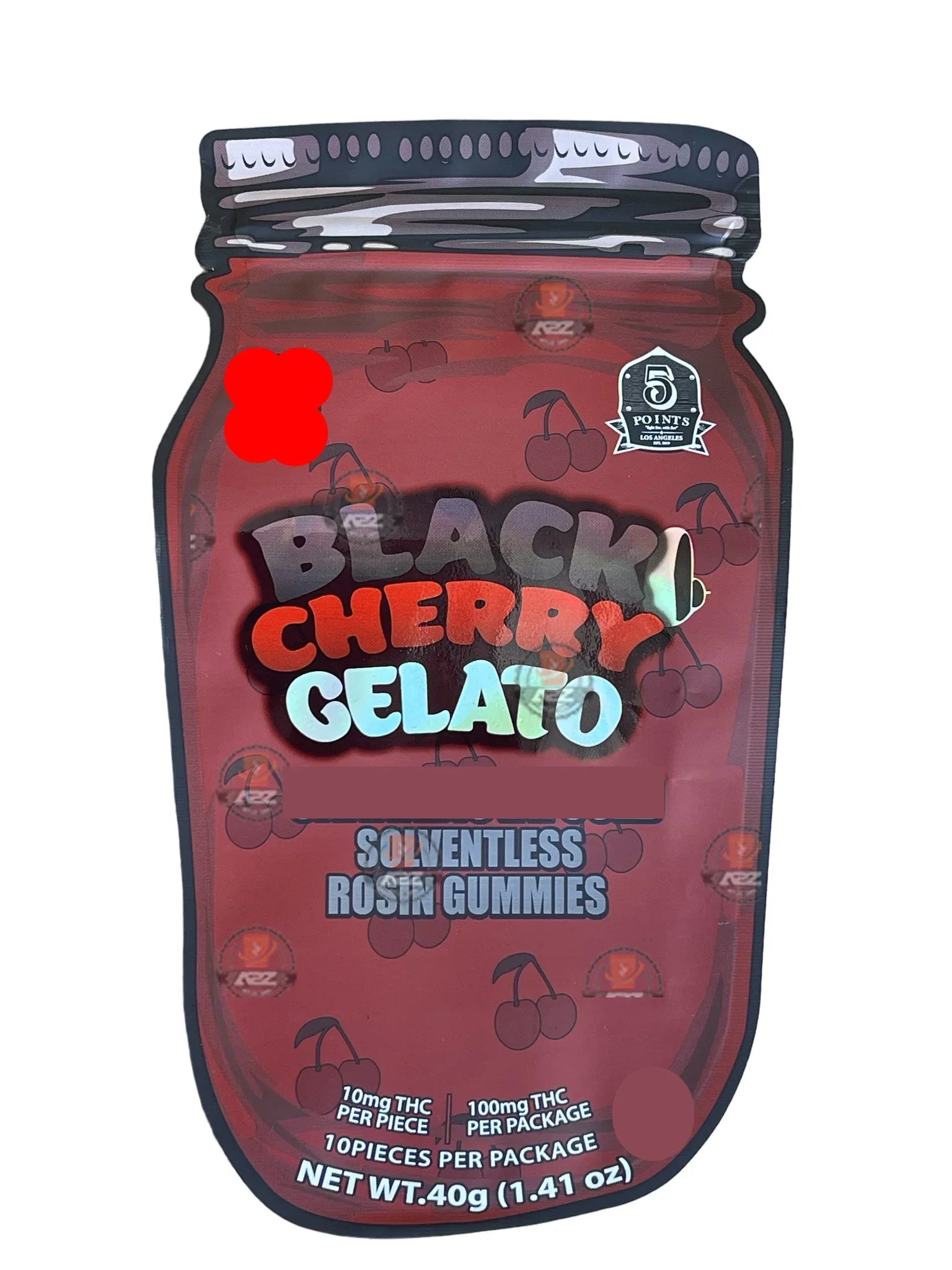 Black Cherry Gelato Mylar Bag- Rosin Gummies (Packaging Only) - Black Unicorn Hub