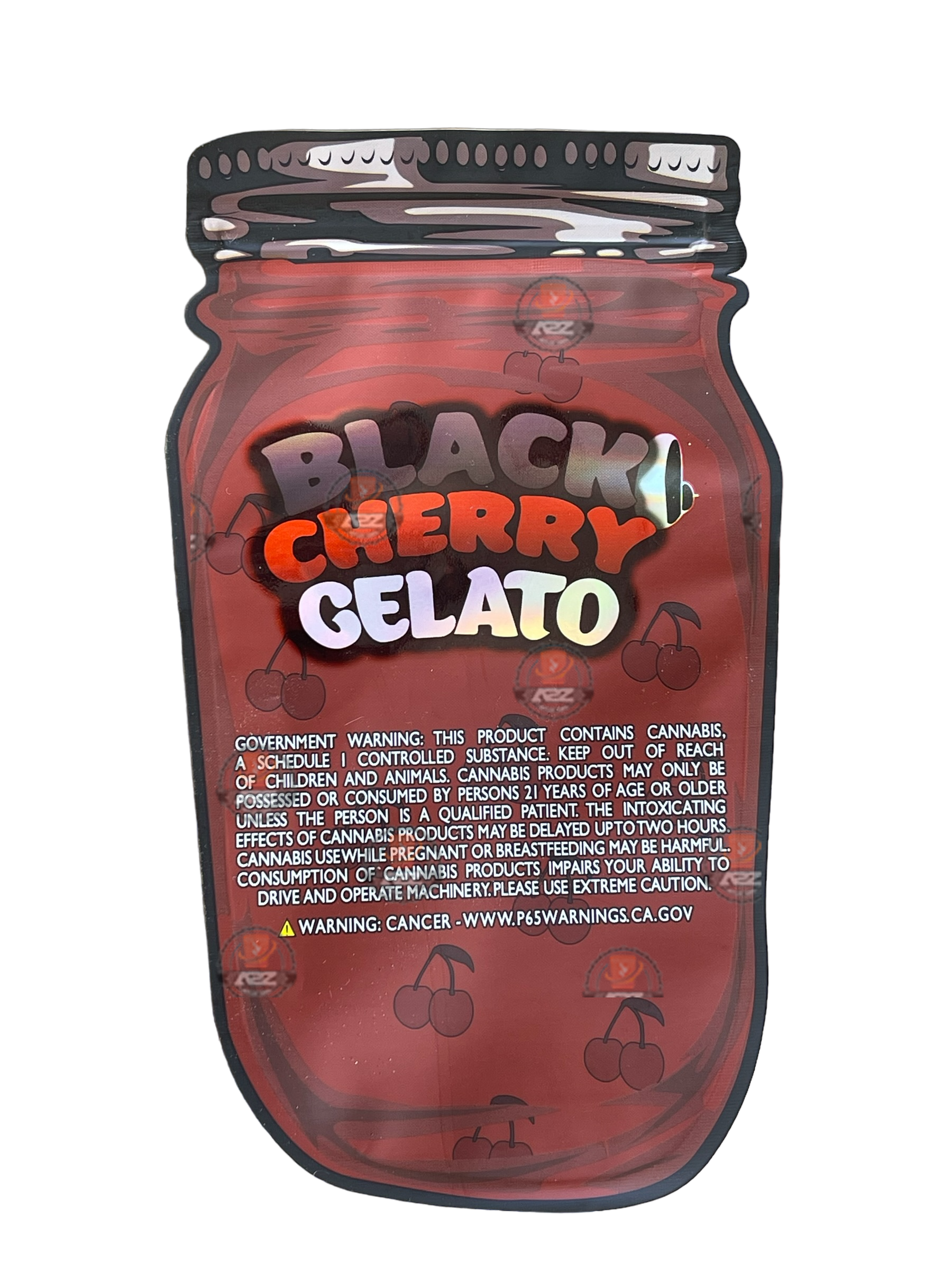 Black Cherry Gelato Mylar Bag- Rosin Gummies (Packaging Only)