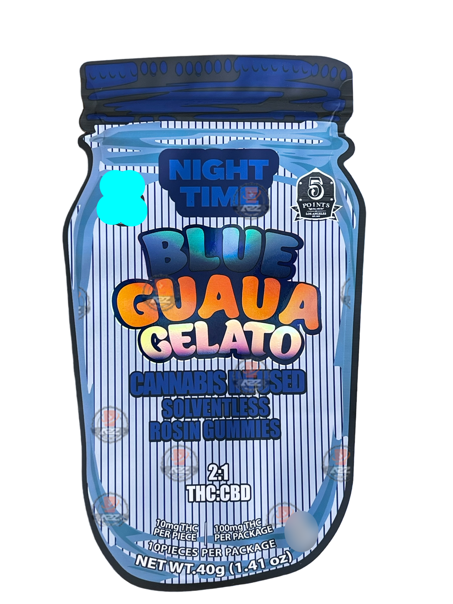 Blue Guava Gelato Mylar Bags- Rosin Gummies (Packaging Only)