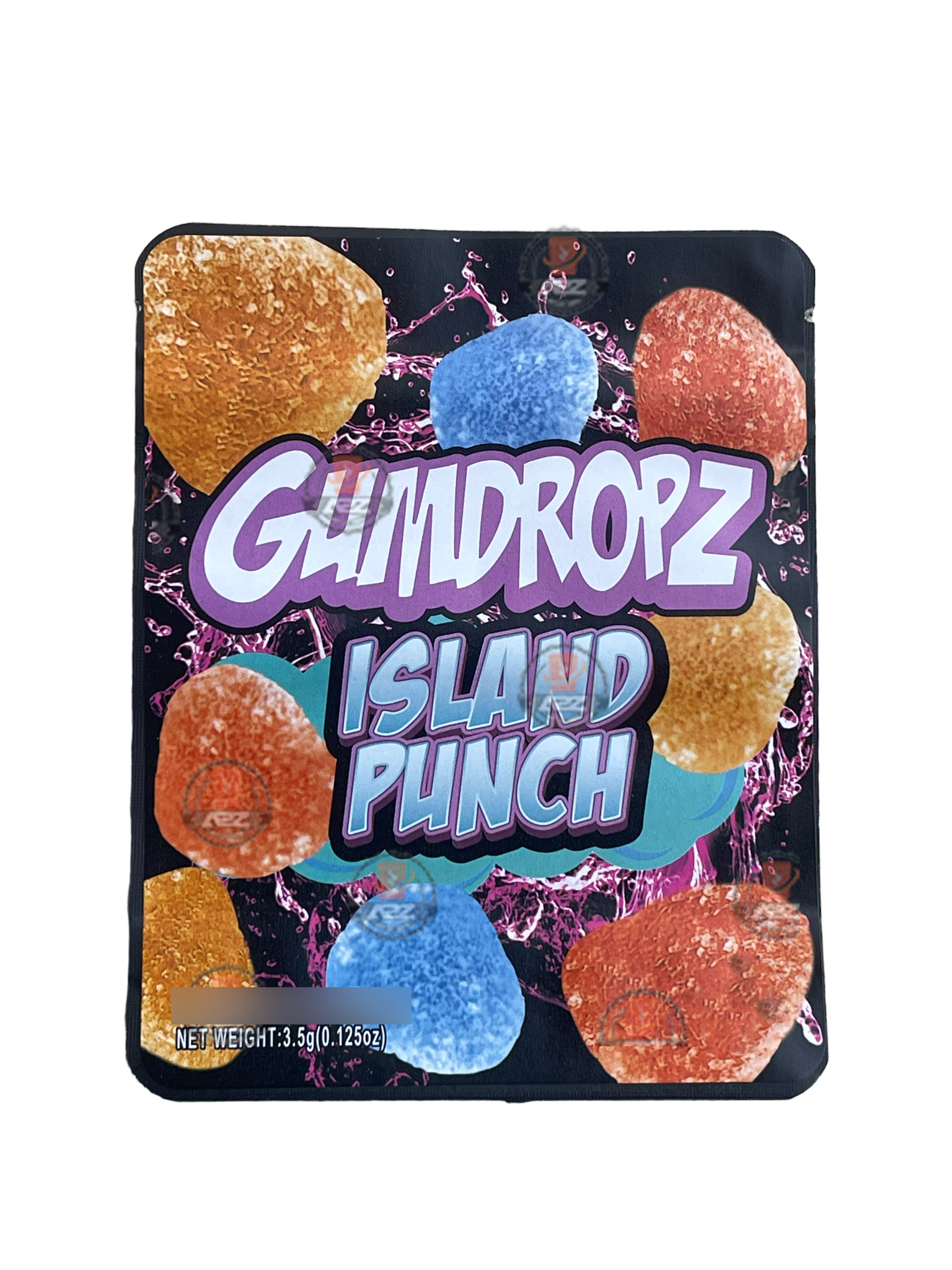 Sprinklez Gumdropz Island Punch Mylar Bags 3.5g Sticker base Bag -With stickers and labels