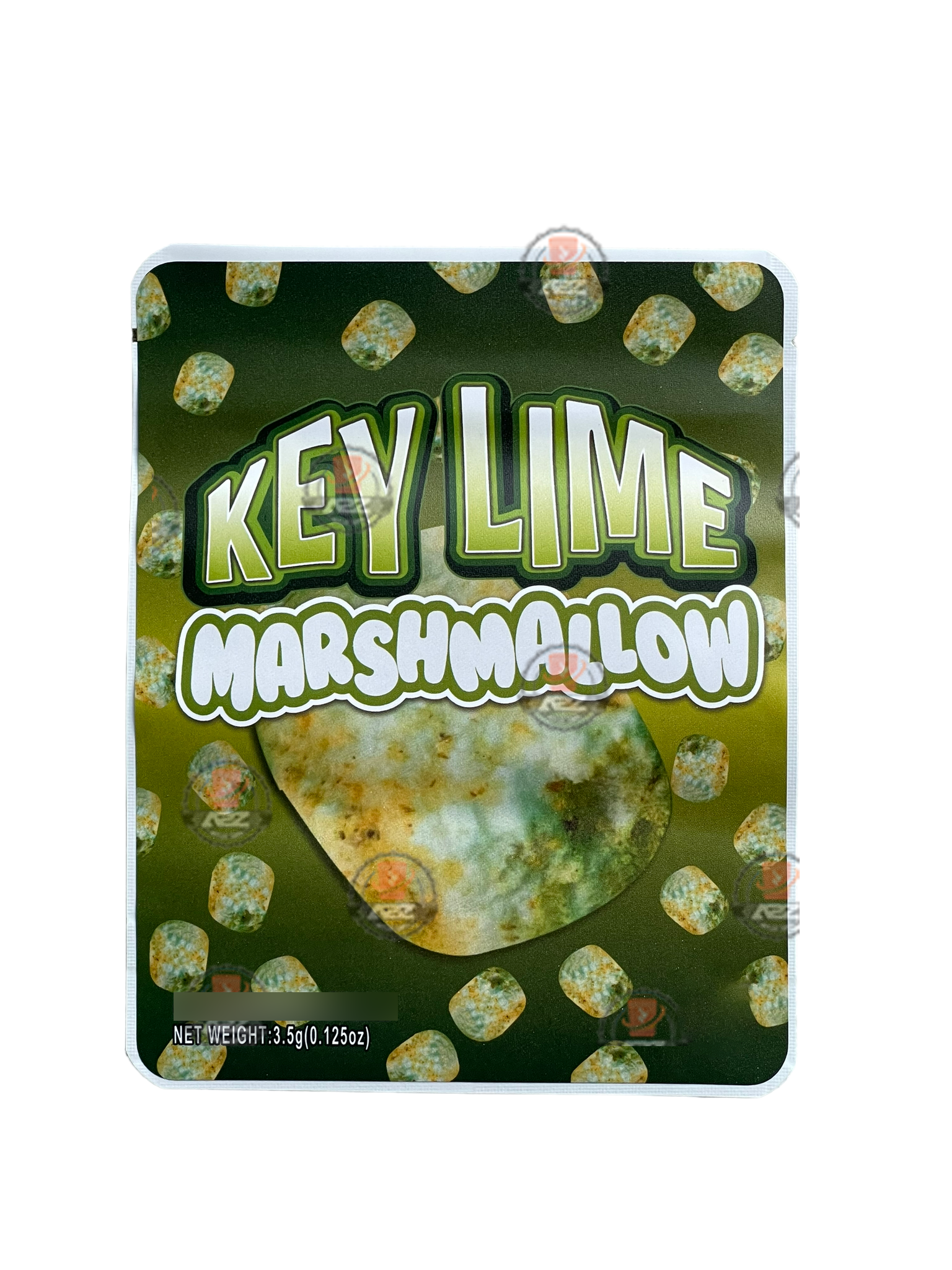 Sprinklez Key Lime Marshmallow Mylar Bags 3.5g Sticker base Bag -With stickers and labels
