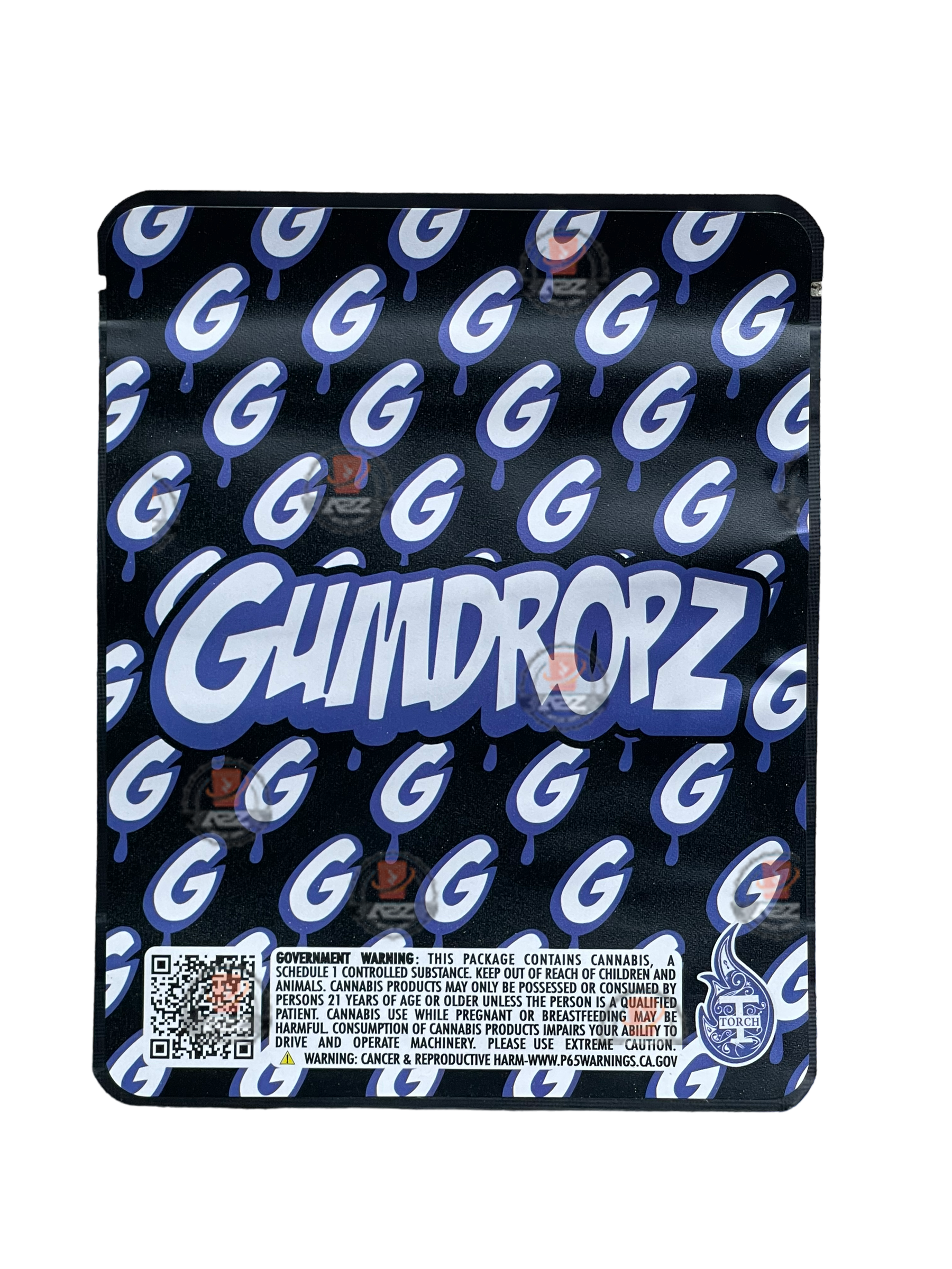 Sprinklez Gumdropz Blueberry Mango Mylar Bags 3.5g Sticker base Bag -With stickers and labels