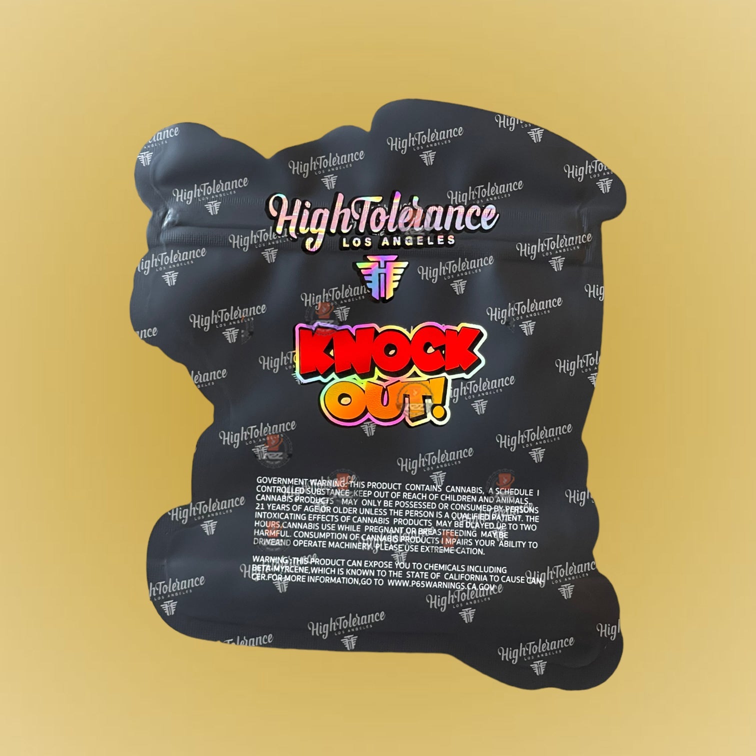 High Tolerance Knock Out 3.5G Mylar Bags Cut Out-Holographic